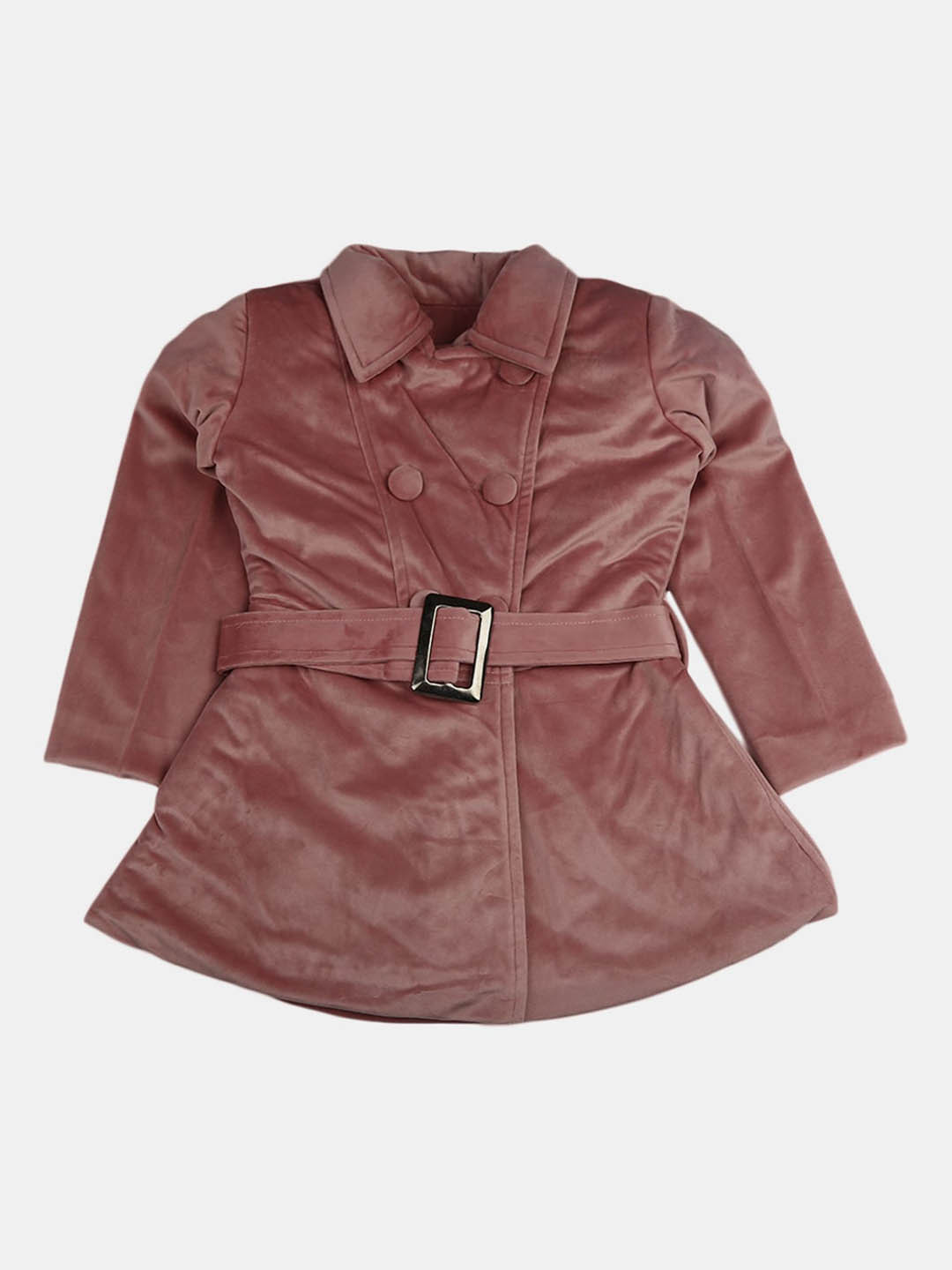 

V-Mart Girls Peach-Coloured Longline Outdoor Open Front Jacket