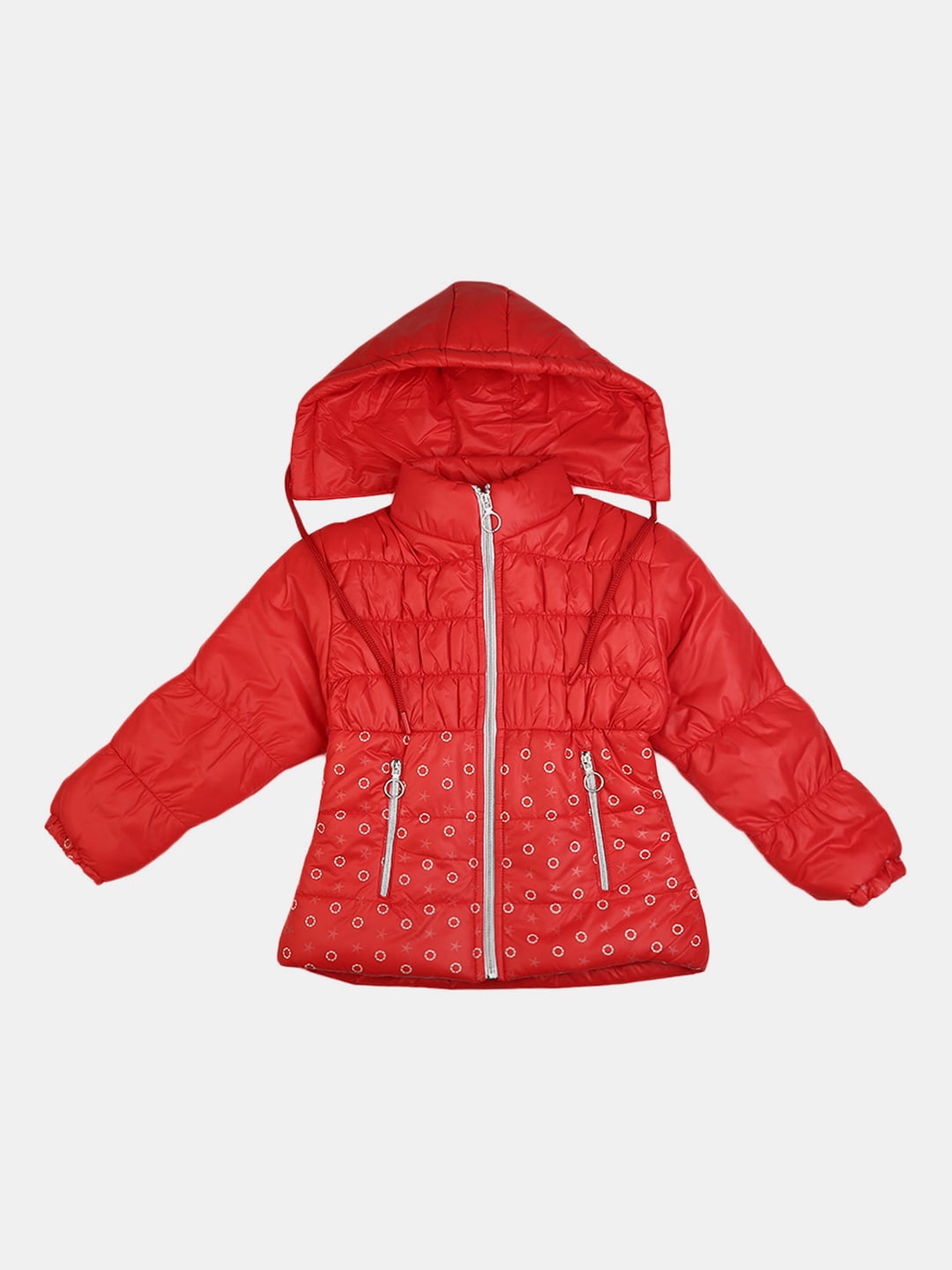 

V-Mart Girls Red Geometric Outdoor Puffer Jacket