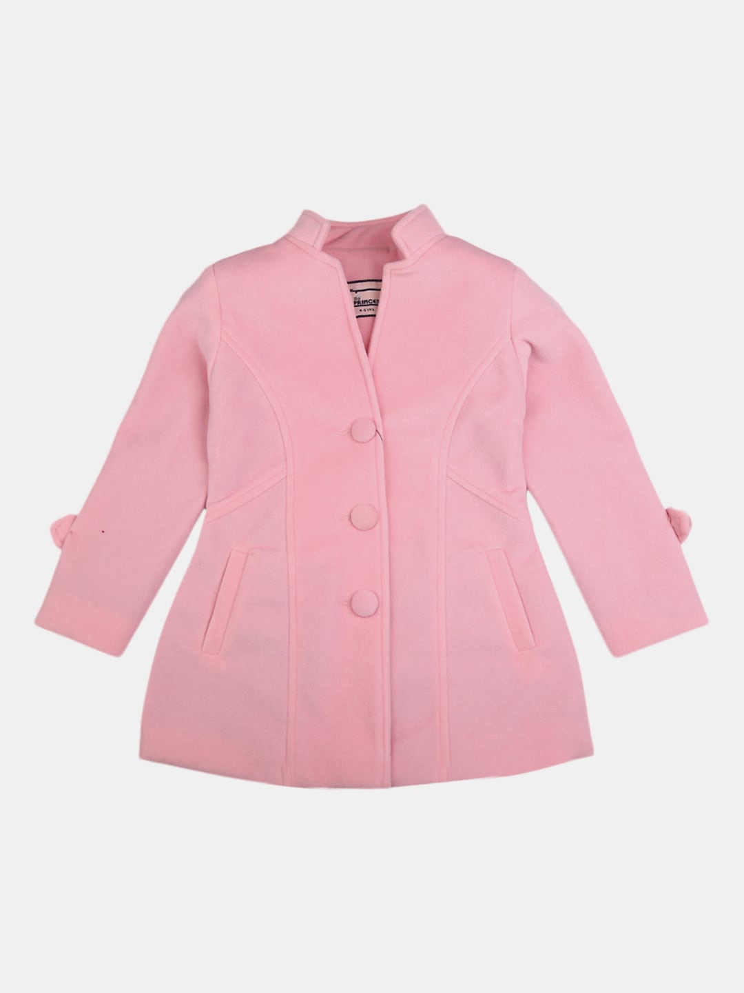 

V-Mart Girls Pink Solid Cotton Longline Tailored Jacket