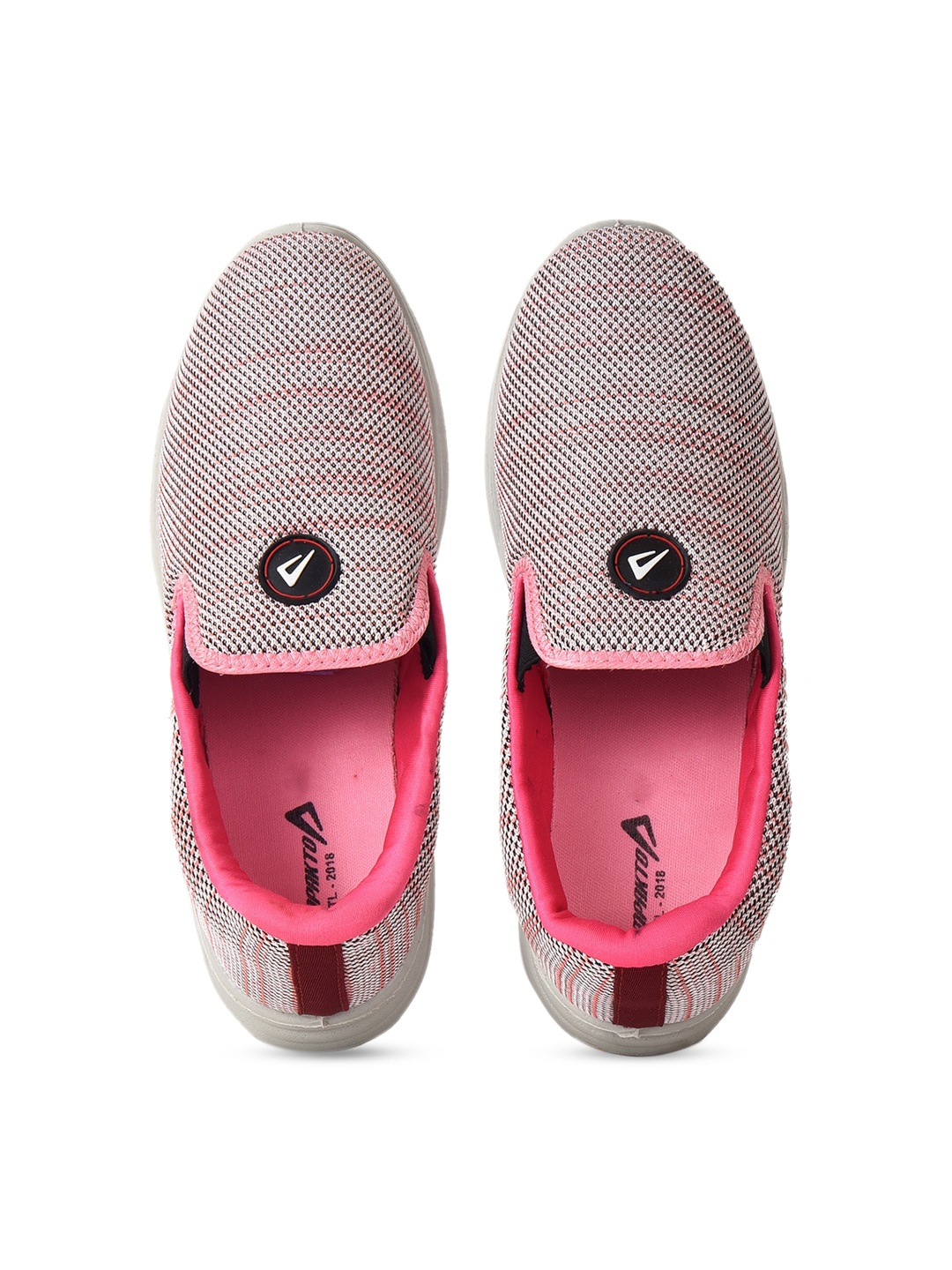 

IMPAKTO Women Pink Woven Design Slip-On Sneakers