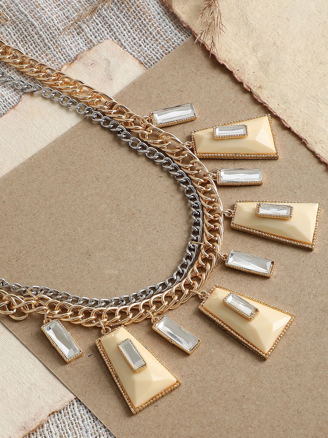 

SOHI Silver-Toned Gold-Plated Necklace