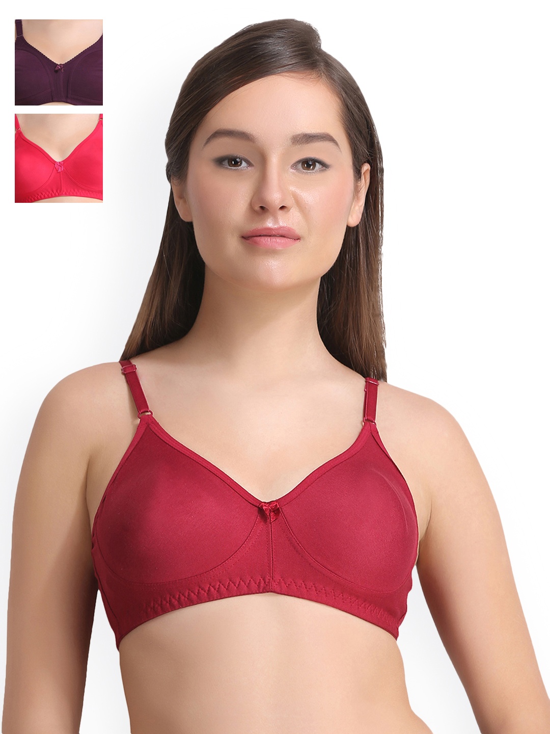 

Leading Lady Pack Of 3 Everyday Bras LLCONCENT-3-RN-PP-MR, Multi