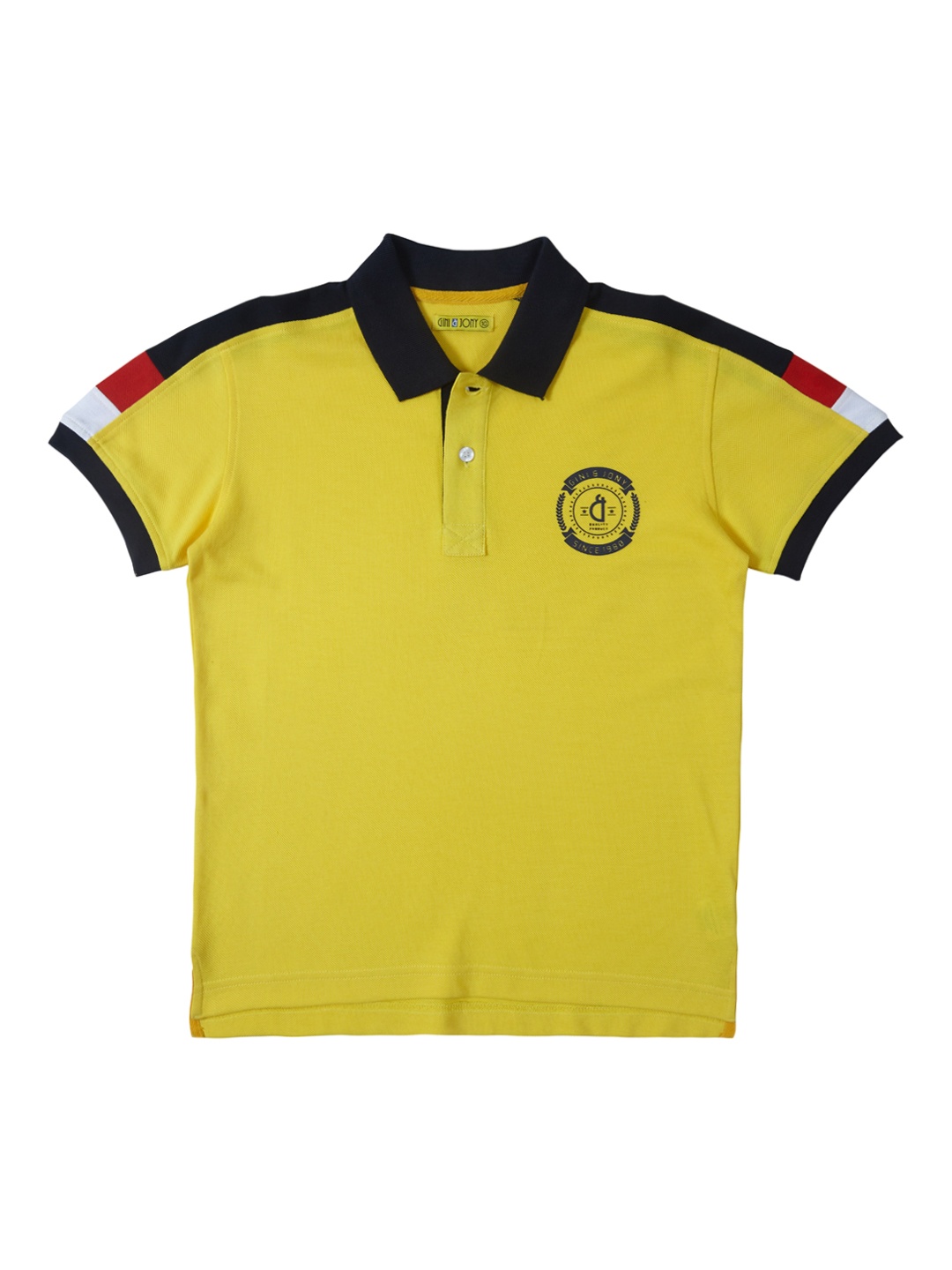 

Gini and Jony Boys Yellow Solid Polo Collar T-shirt