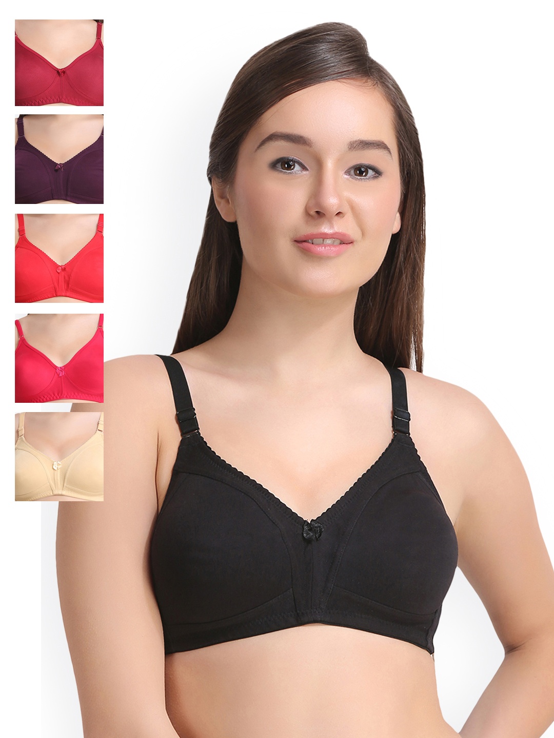 

Leading Lady Pack Of 6 Everyday Bras LLCONCENT-6, Multi