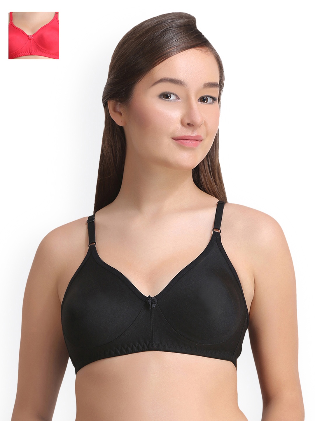 

Leading Lady Pack of 2 Solid Everyday Bras LLCOOL-2-BLK-GJ, Black