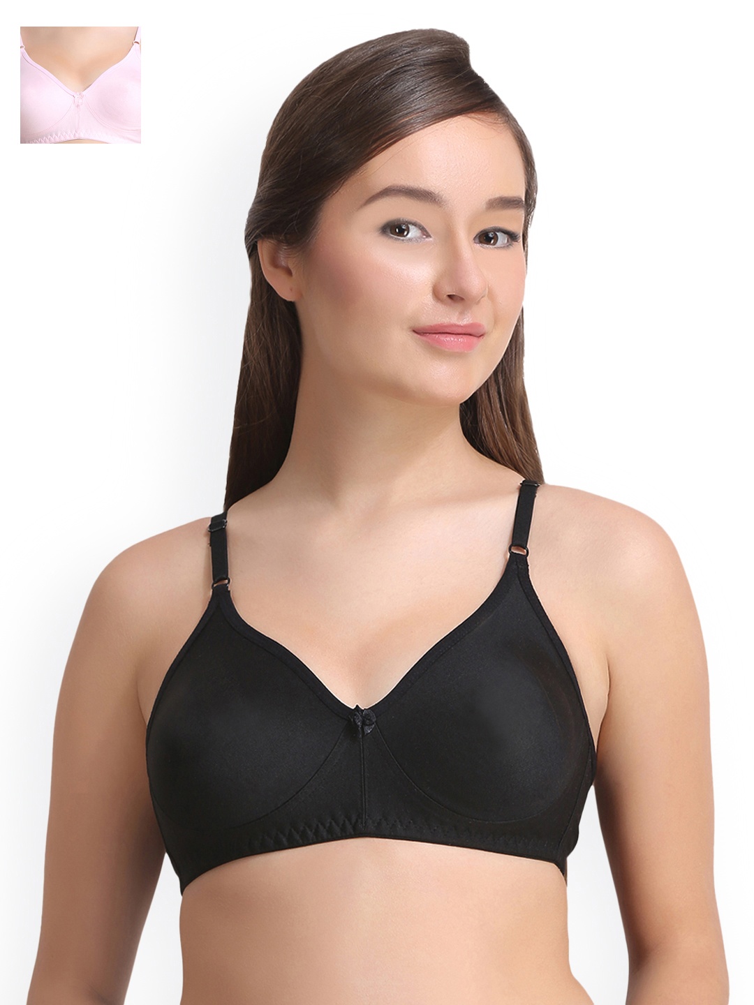 

Leading Lady Pack of 2 Solid Everyday Bras LLCOOL-2-PK-BLK, Black