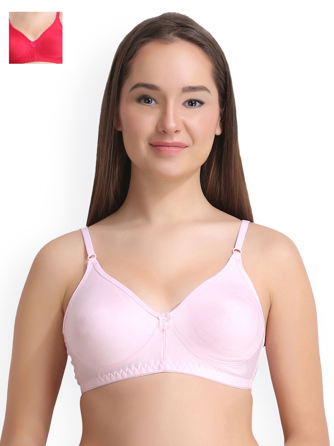 

Leading Lady Pack of 2 Solid Everyday Bras LLCOOL-2-PK-RN, Pink