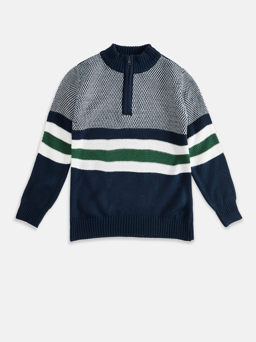 

Pantaloons Junior Boys Navy Blue Striped Sweatshirt