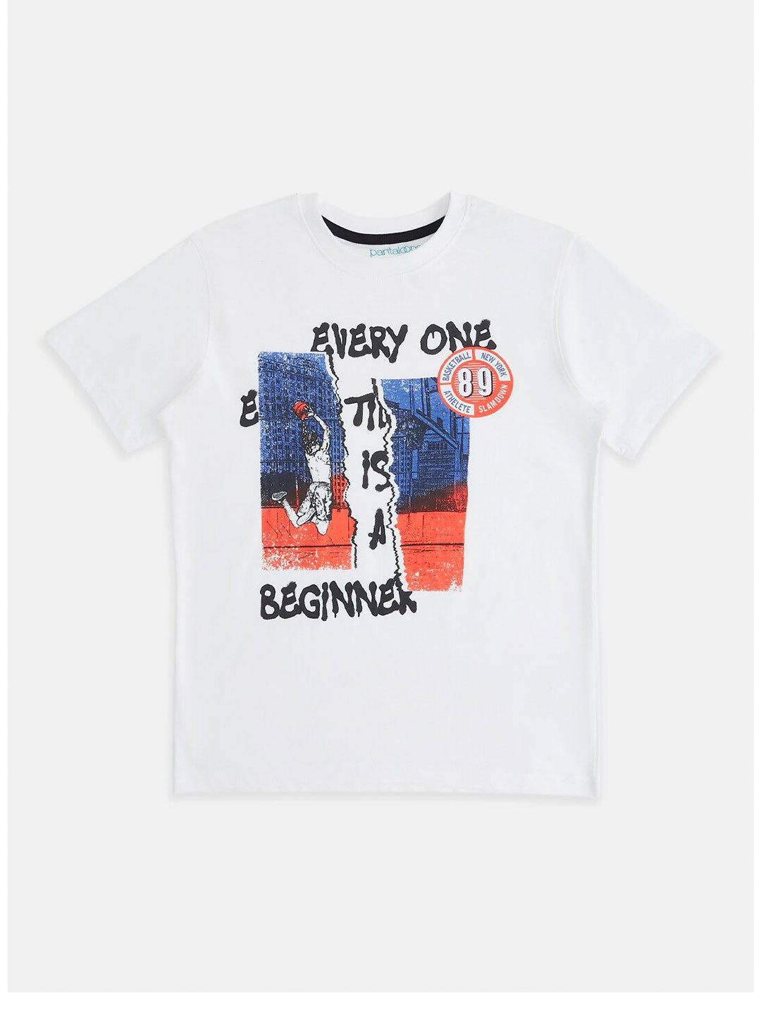 

Pantaloons Junior Boys White Printed T-shirt