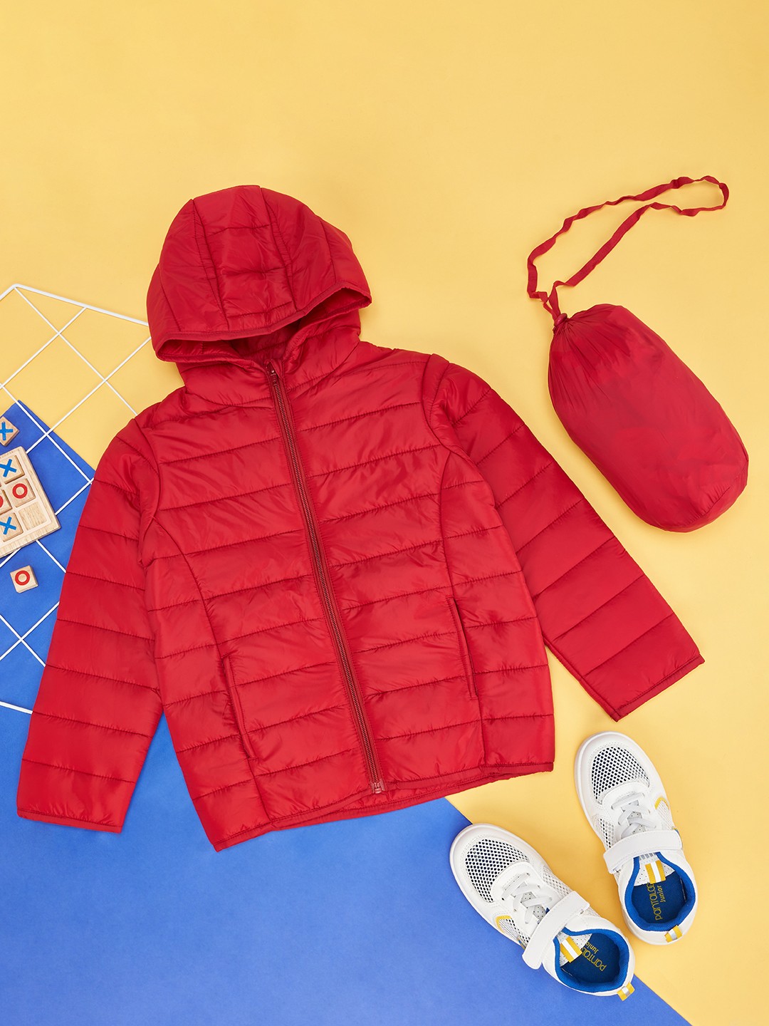 

Pantaloons Junior Boys Maroon Solid Padded Jacket