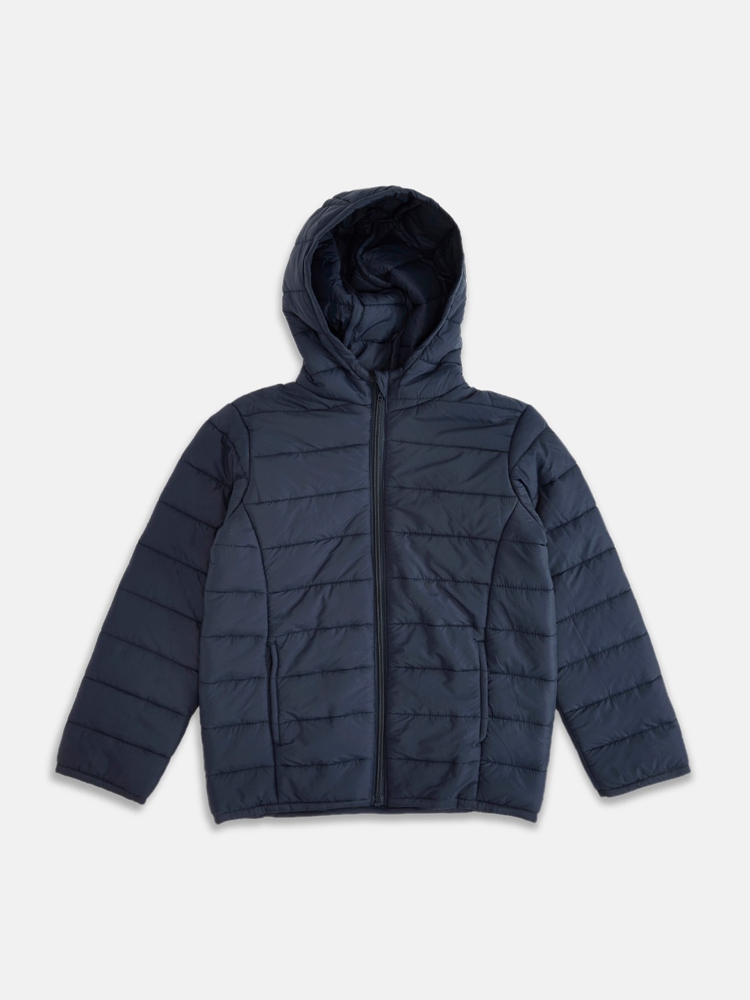 

Pantaloons Junior Boys Navy Blue Solid Padded Jacket