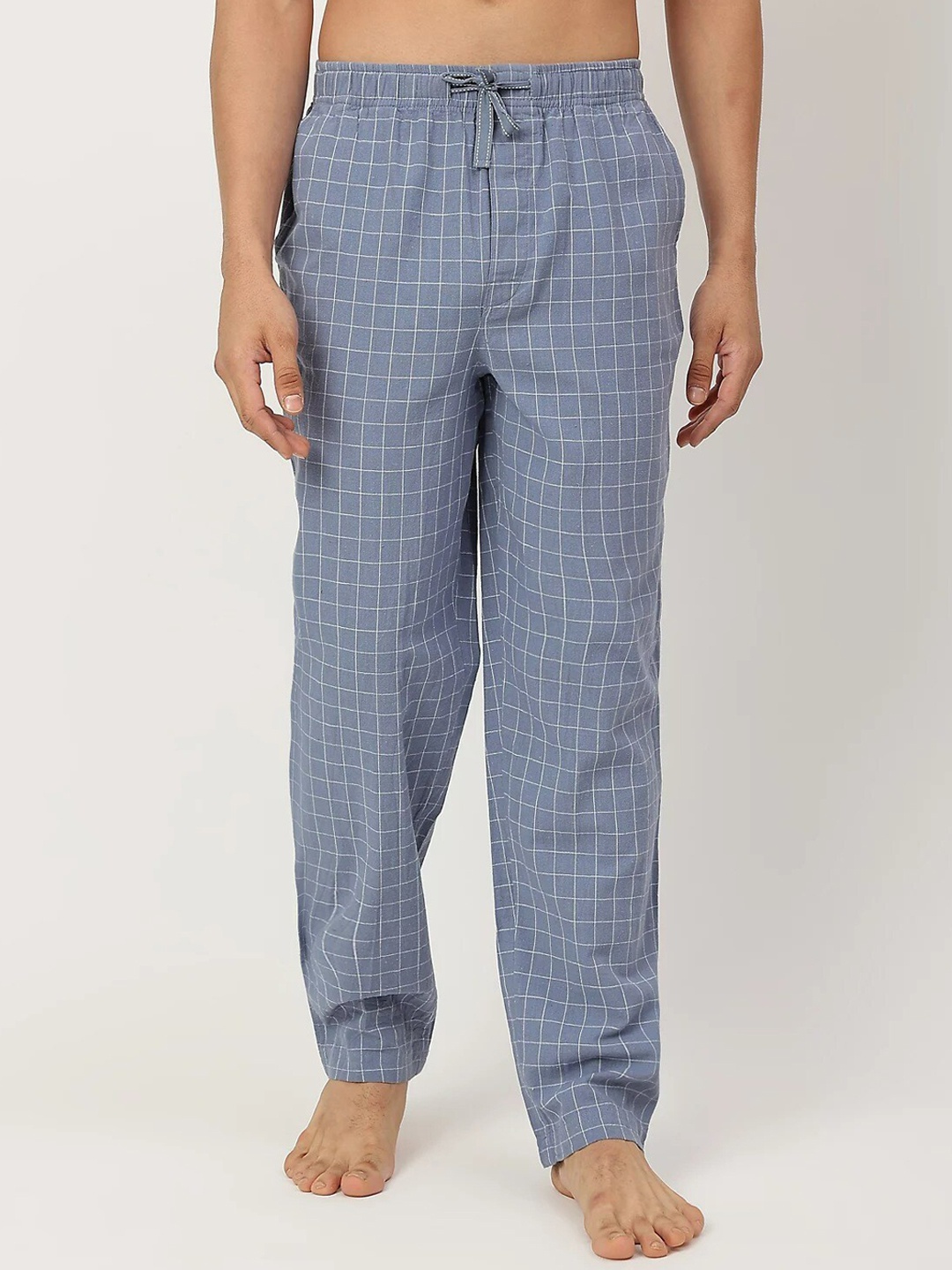 

Marks & Spencer Men Blue Checked Lounge Pants