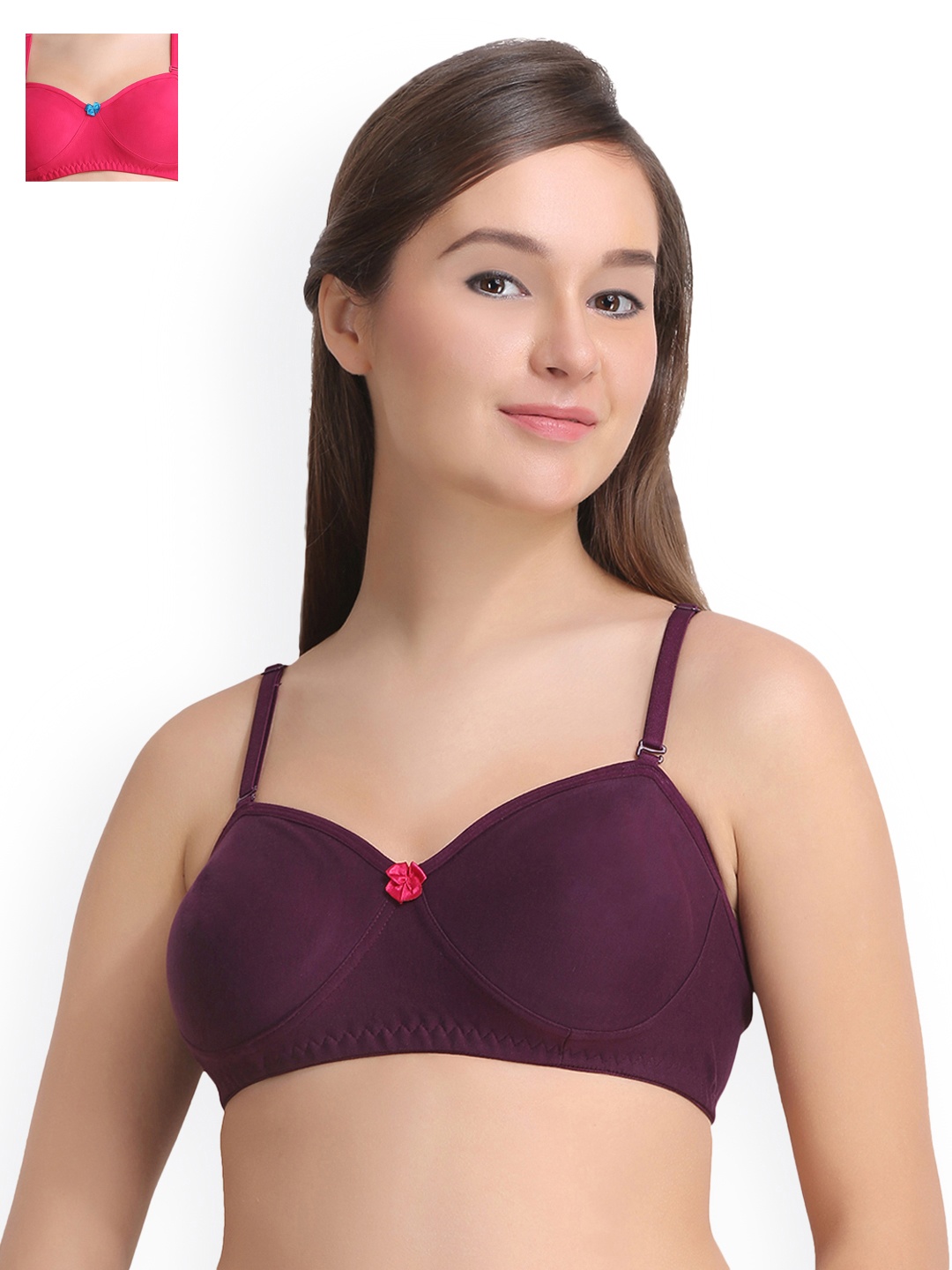 

Leading Lady Pack of 2 Full-Coverage Bras LLDEMI-2-RN-PP, Purple