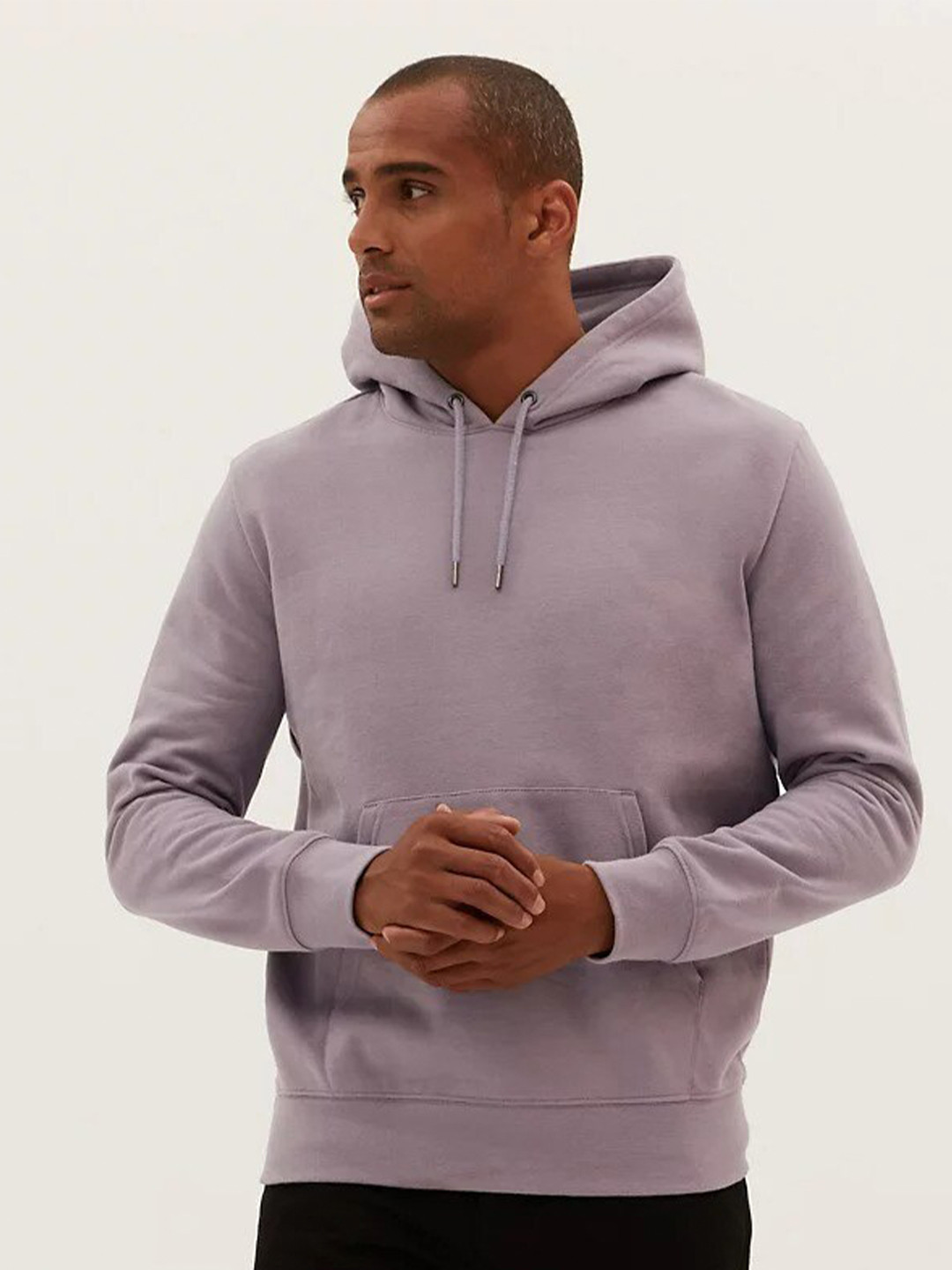 

Marks & Spencer Men Purple Solid Pure Cotton Sweatshirt