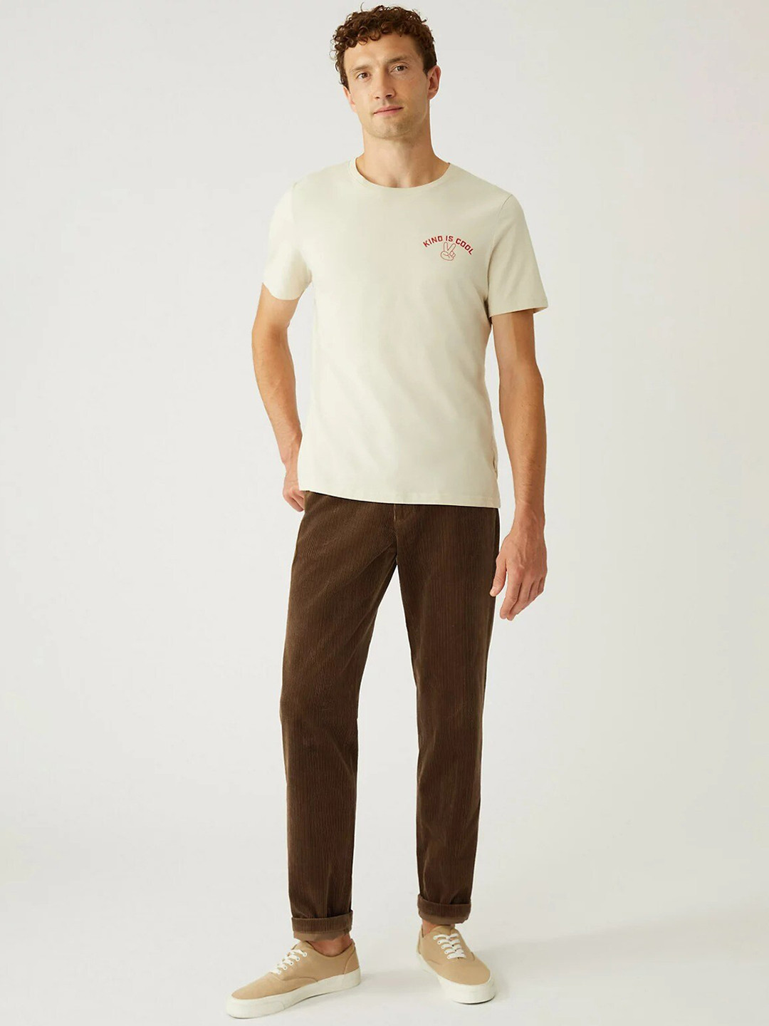 

Marks & Spencer Men Brown Solid Chinos Trousers