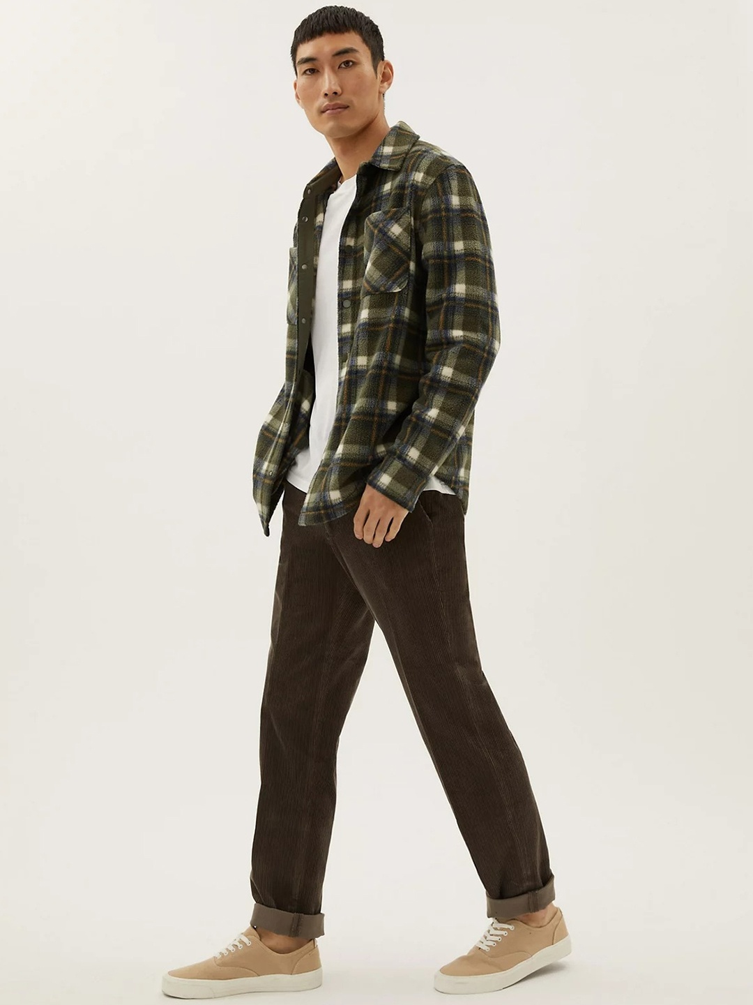 

Marks & Spencer Men Brown Solid Trousers