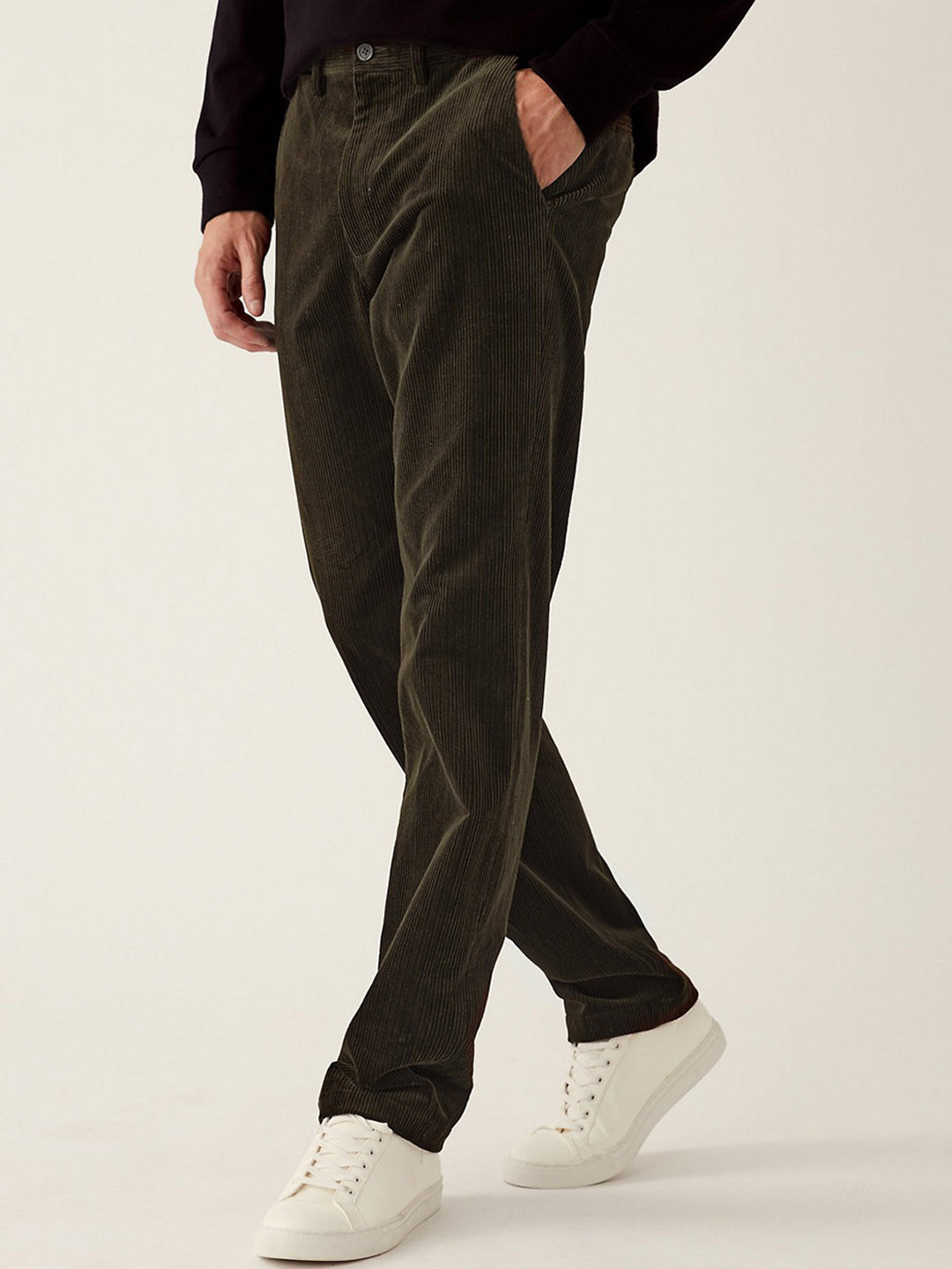 

Marks & Spencer Men Khaki Solid Trousers