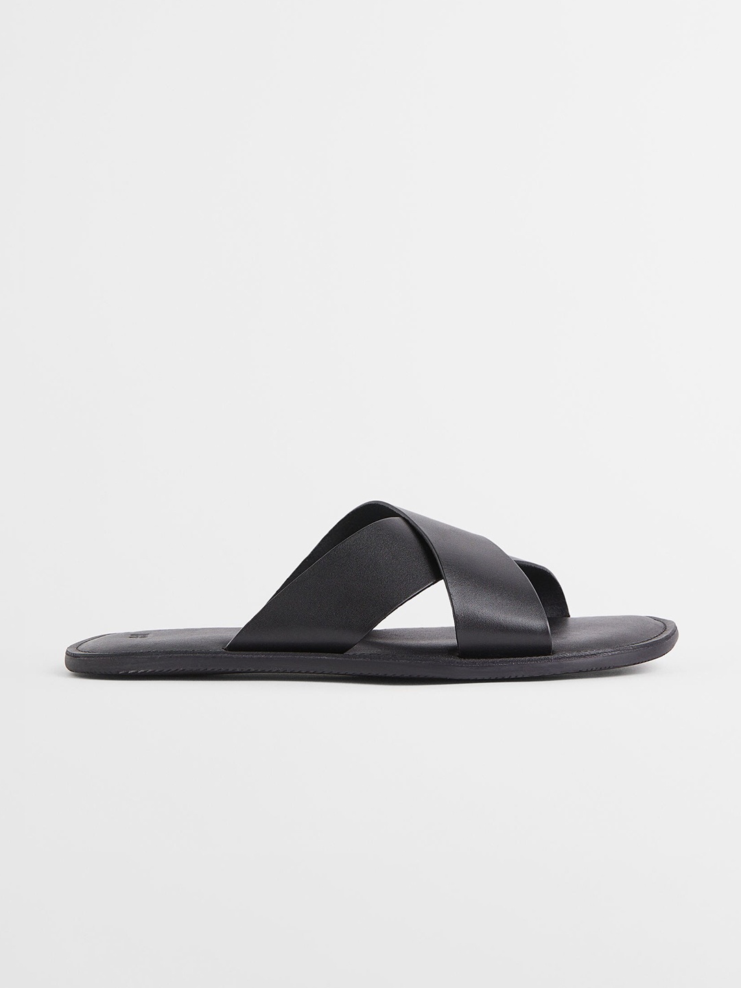 

H&M Men Black Leather Slides