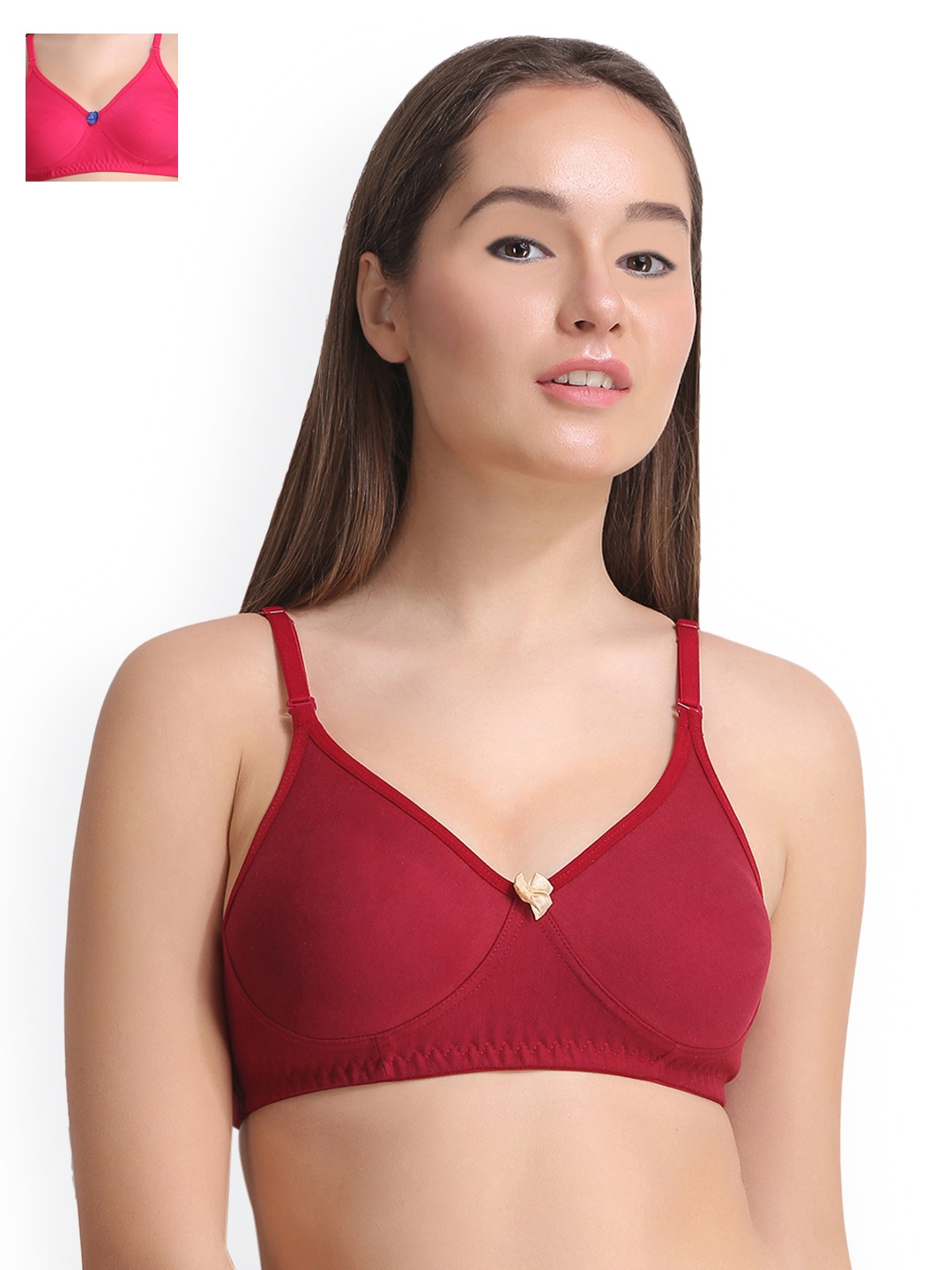 

Leading Lady Pack of 2 Everyday Bras LLDINKY-2-RN-MR, Pink