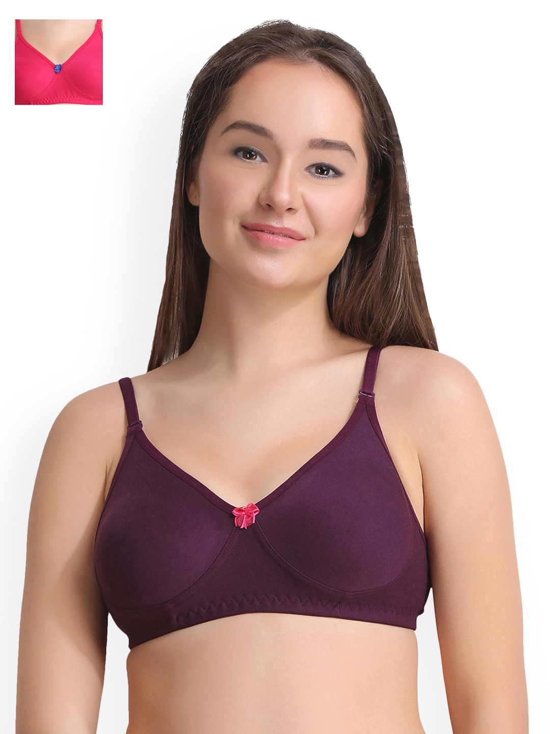 

Leading Lady Pack of 2 Full-Coverage Bras LLDINKY-2-RN-PP, Purple