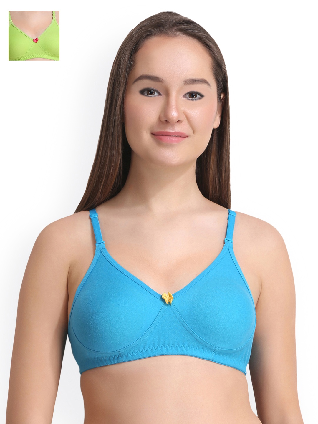 

Leading Lady Pack of 2 Full-Coverage Bras LLDINKY-2-SKY-PG, Blue