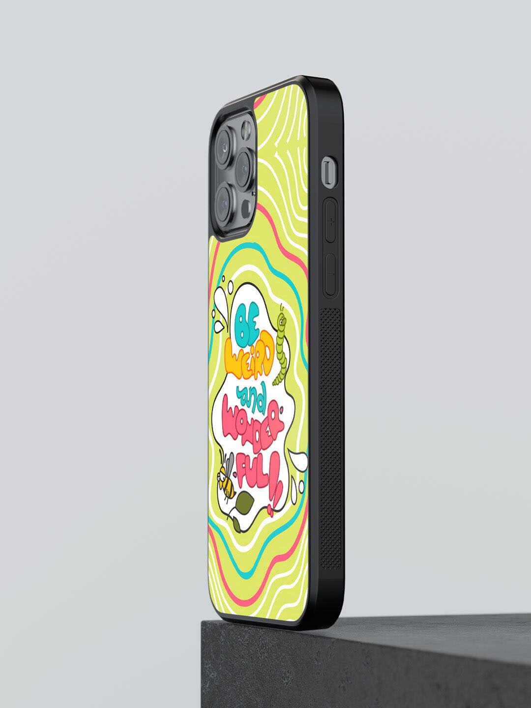 

macmerise Green & White Be Weird And Wonderful Design iPhone 12 Pro Max Bumper Back Case