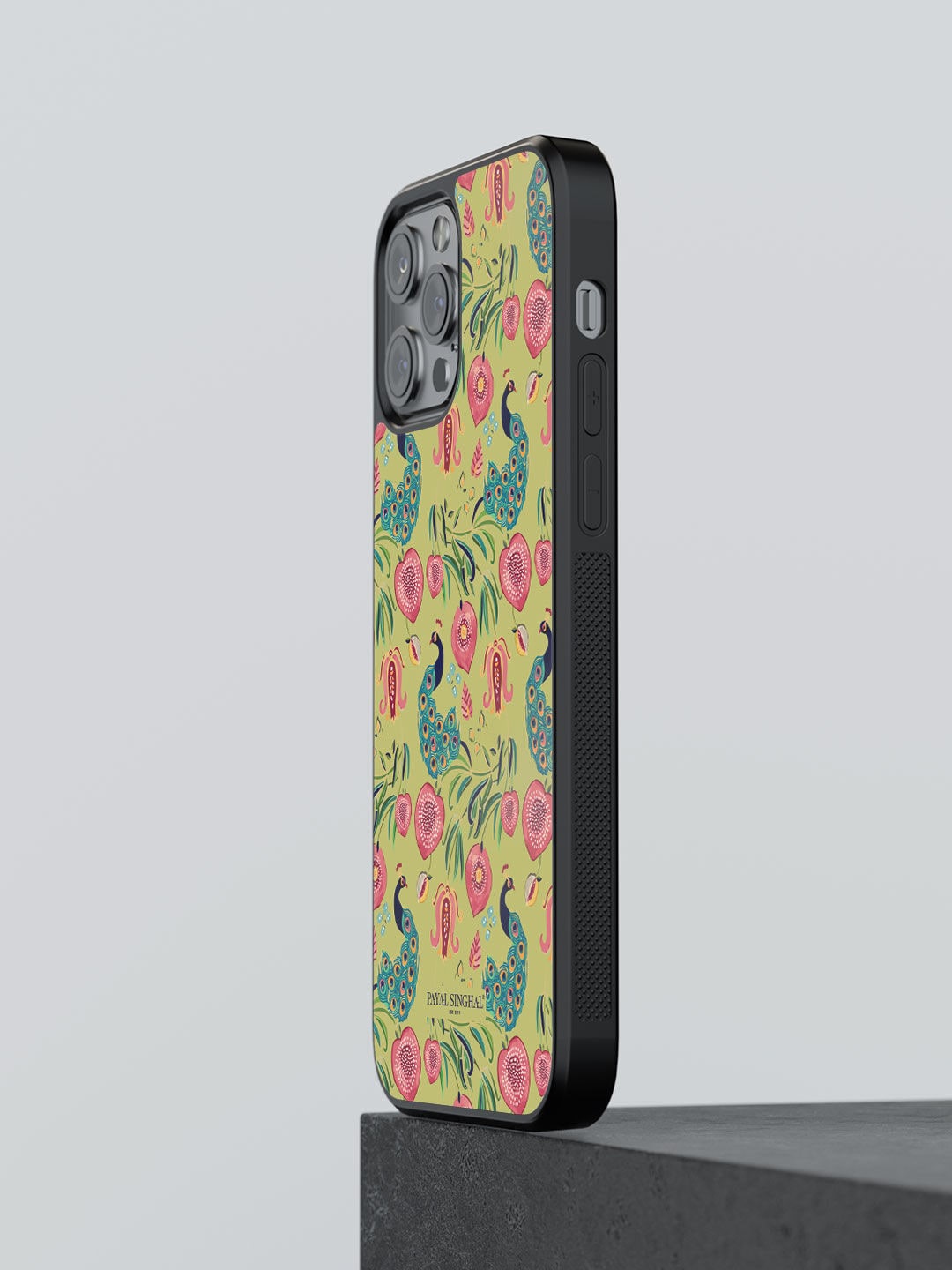 

macmerise Olive Green & PinkFloral Design iPhone 12 Pro Max Back Case