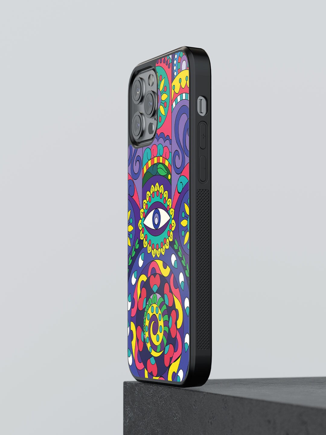 

macmerise Blue & Yellow Humsa Design iPhone 12 Pro Max Back Case