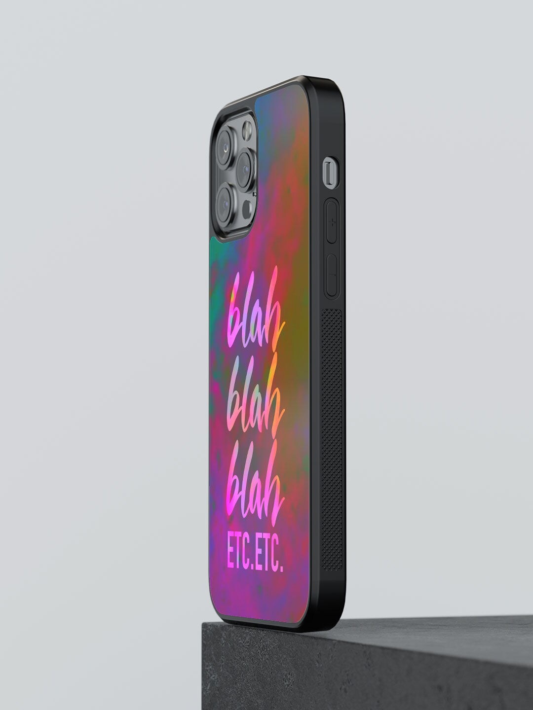 

macmerise Purple & Pink Blah Blah Printed iPhone 12 Pro Max Bumper Mobile Phone Case