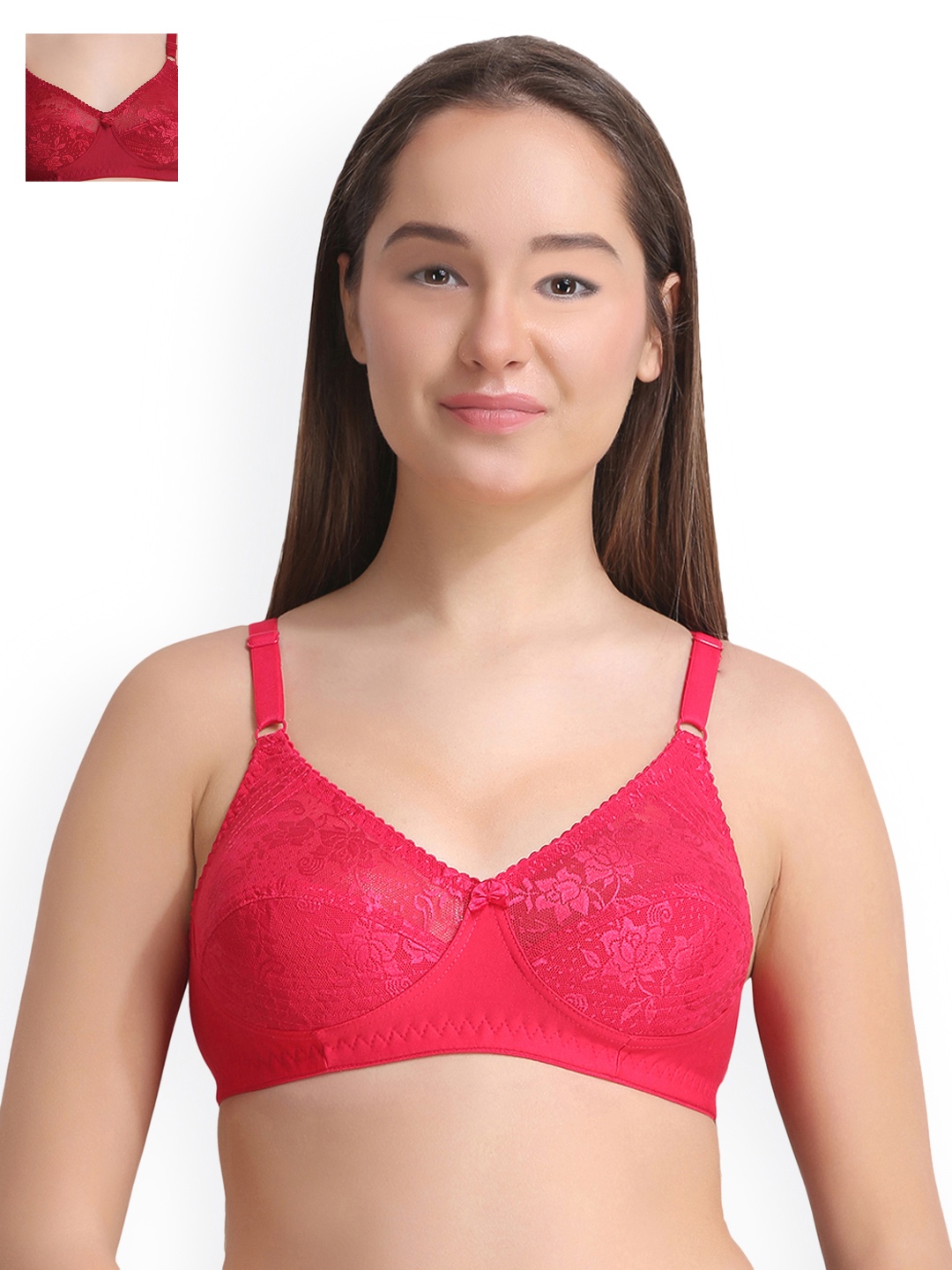 

Leading Lady Pack of 2 Lace Everyday Bras LLNANCY-2-RN-MR, Magenta