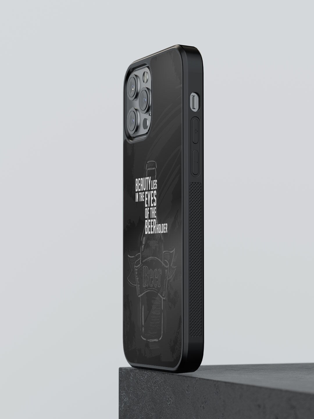 

macmerise Black & White Printed Beer Holder iPhone 12 Pro Max Bumper Phone Back Case