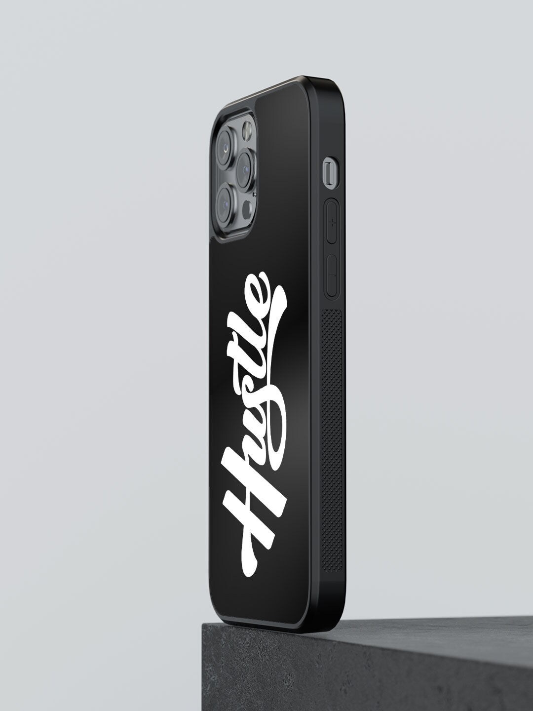

macmerise White & Black Hustle Black Printed iPhone 12 Pro Max Bumper Mobile Phone Case