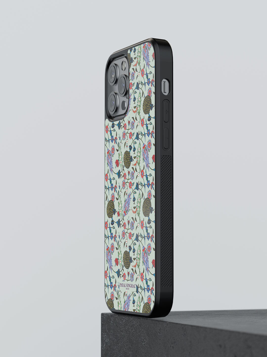 

macmerise White & Green Printed Payal Singhal Turkish Iznik Design iPhone 12 Pro Max Bumper Phone Back Case