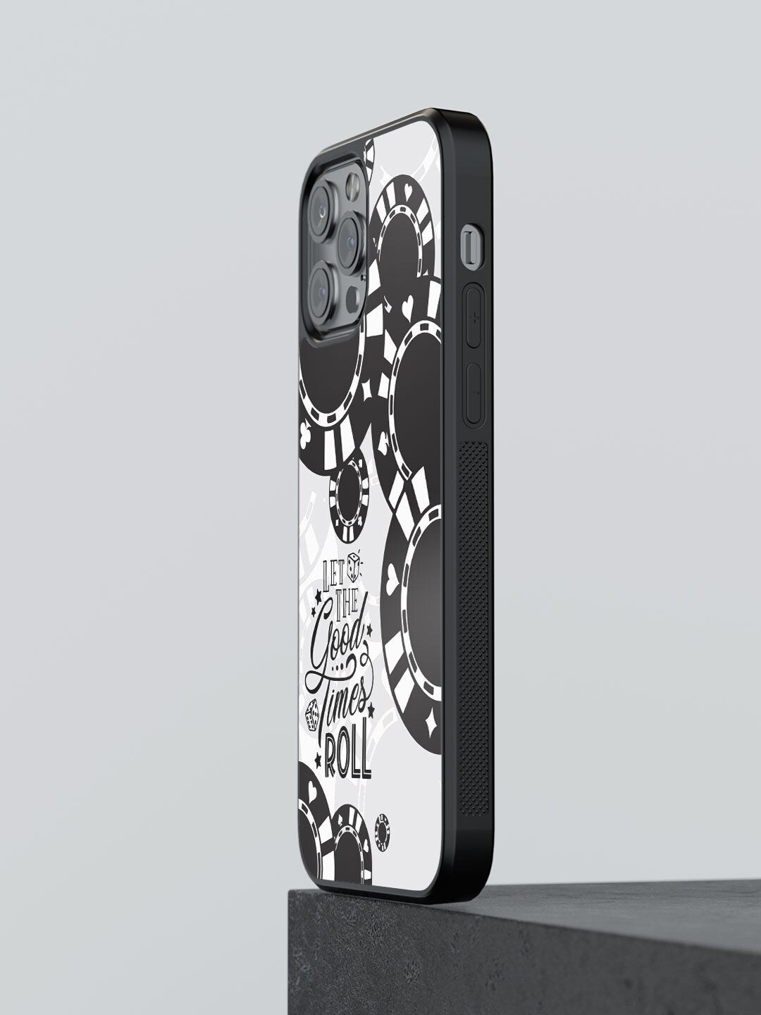 

macmerise White & Black Let The Good Times Roll Design iPhone 12 Pro Max Back Case