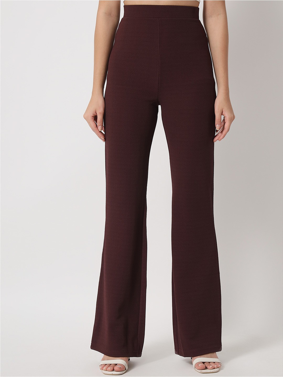 

Orchid Blues Women Flared High-Rise Trousers, Na