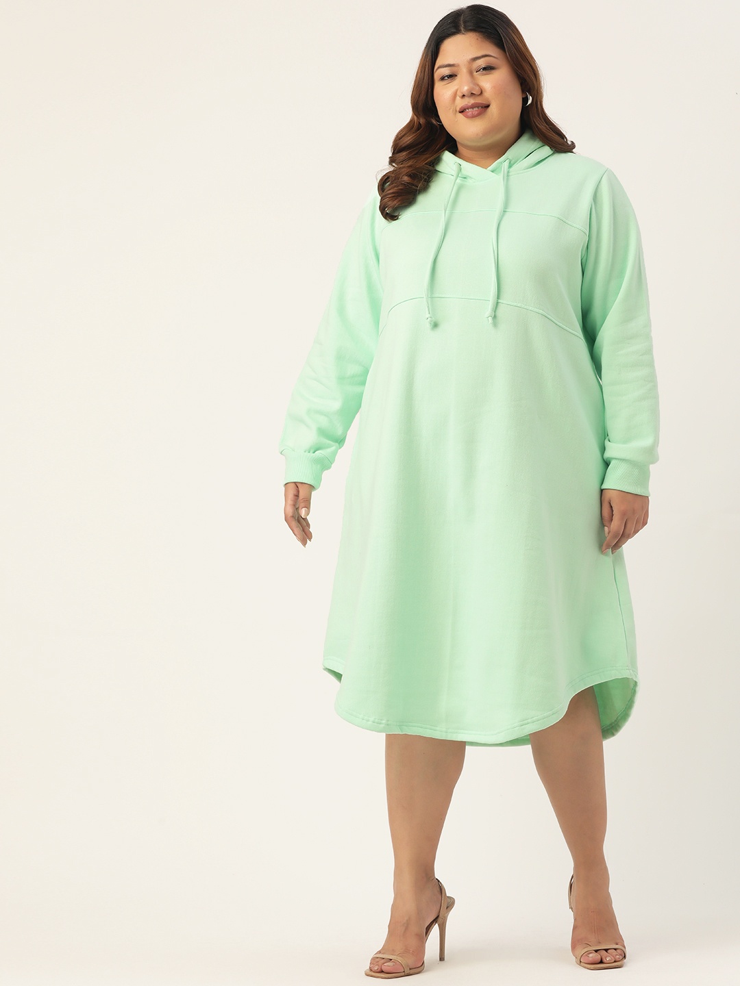 

theRebelinme Women Green Solid Jumper Midi Dress