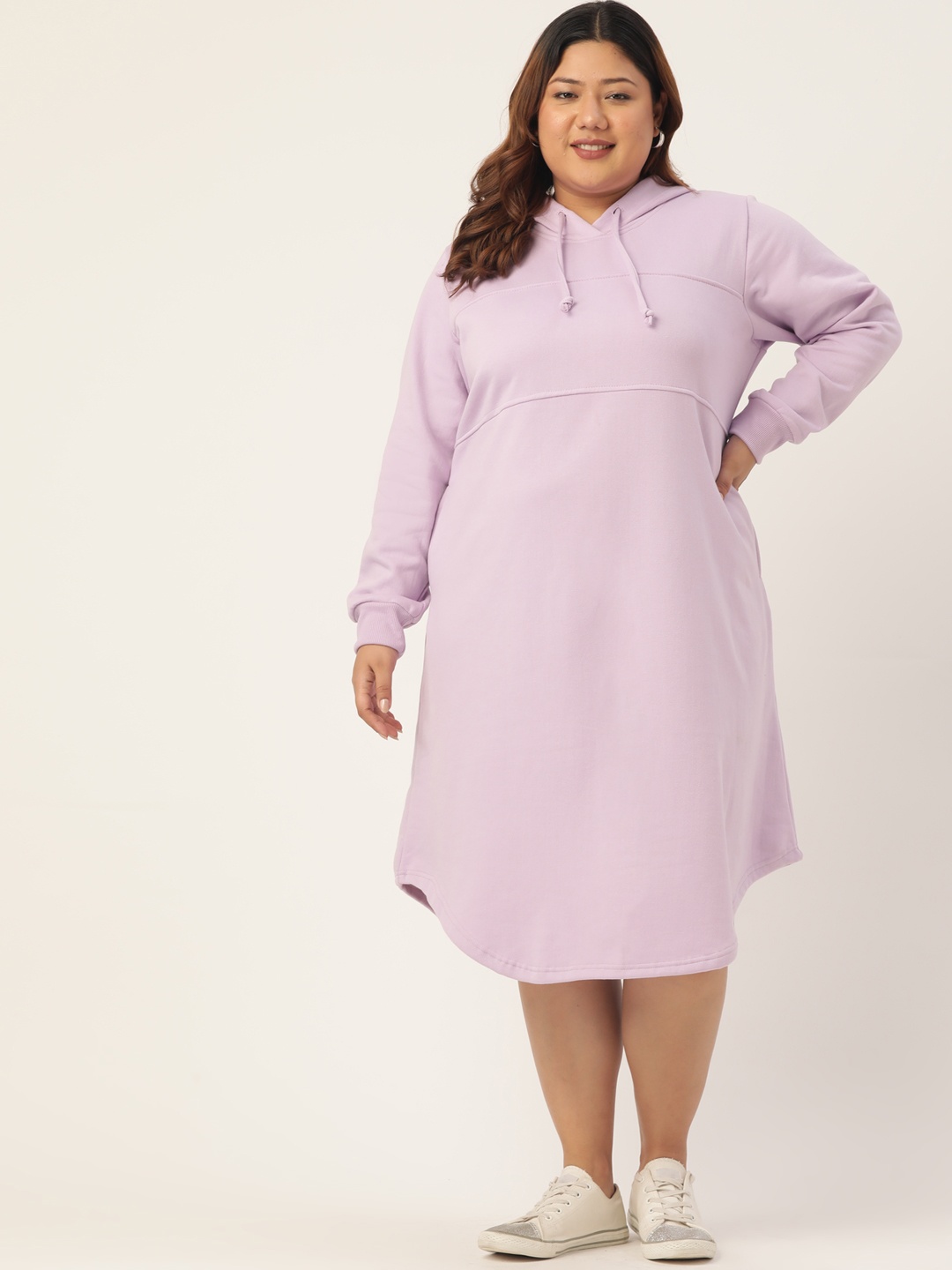 

theRebelinme Women LavenderSolid Jumper Midi Dress, Lavender