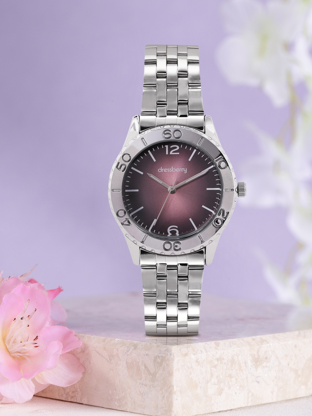 

DressBerry Women Bracelet Style Analogue Chronograph Watch MFB-PN-PF-DK2985-SILVER1, Purple