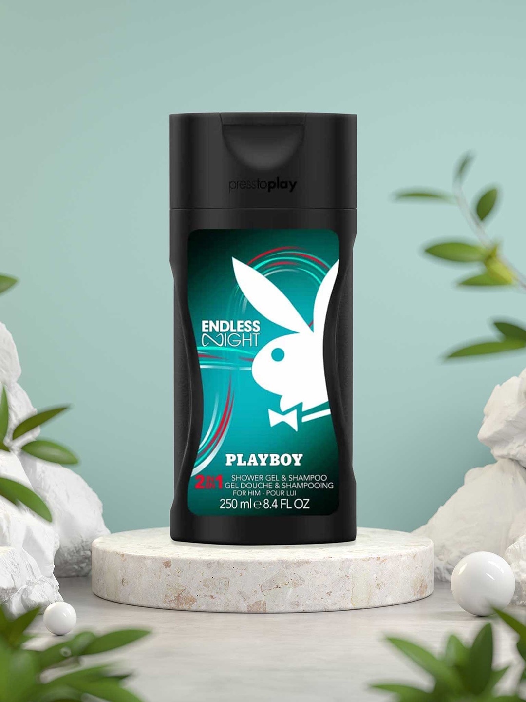 

Playboy Men Endless Night 2-in-1 Shower Gel & Shampoo - Woody Fragrance - 250ml, Black