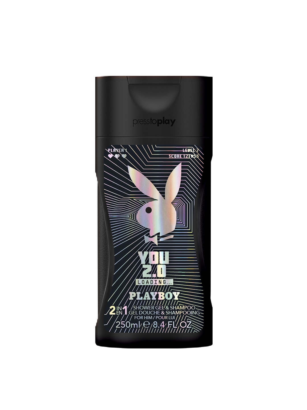

Playboy Men You 2.0 Loading 2 In 1 Shower Gel & Shampoo - 250 ml, Black
