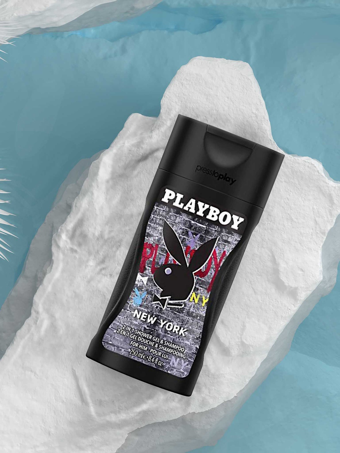 

Playboy Men New York 2 In 1 Shower Gel & Shampoo - 250 ml, Black