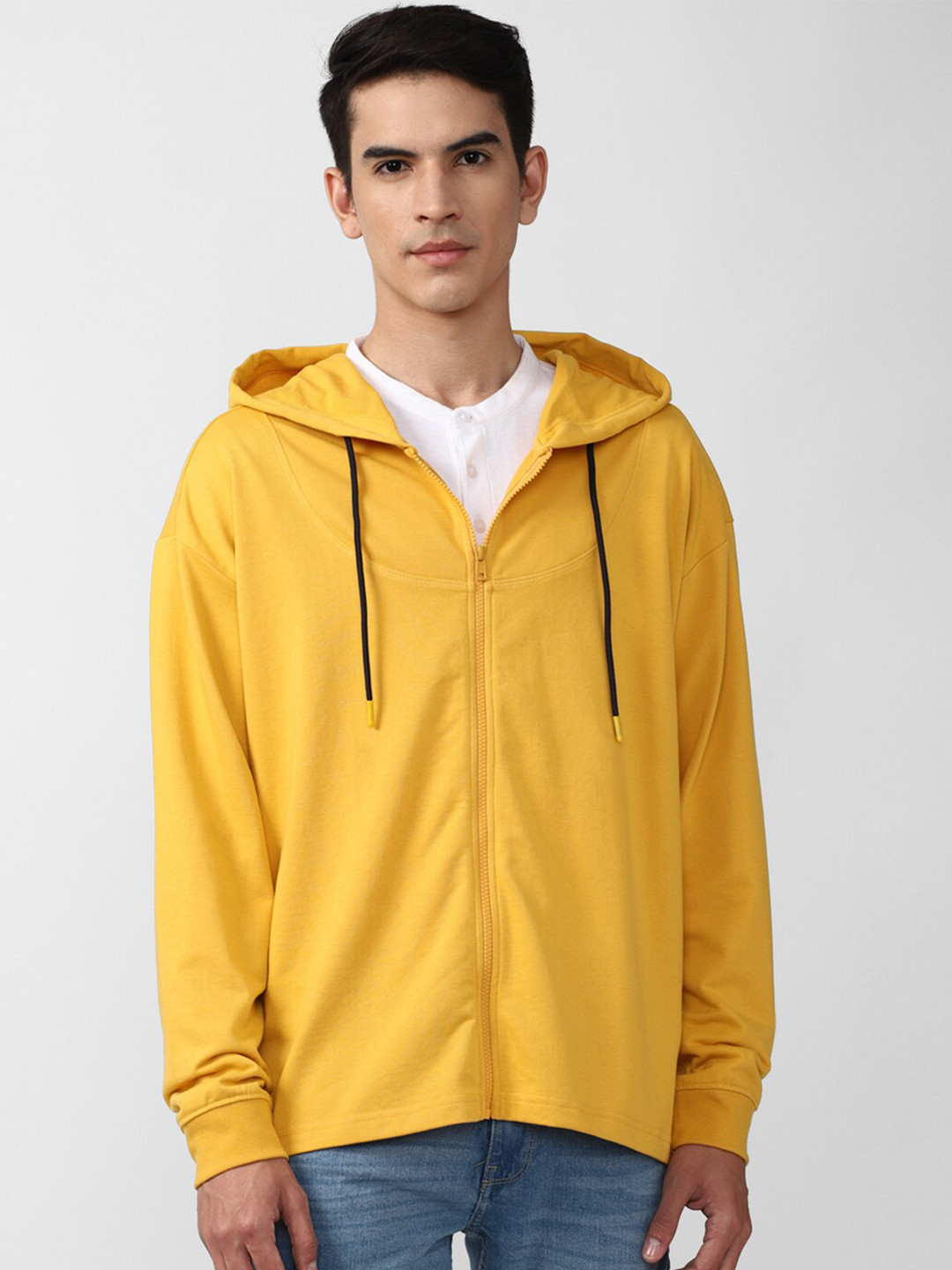 

FOREVER 21 Men Yellow Solid Sweatshirt