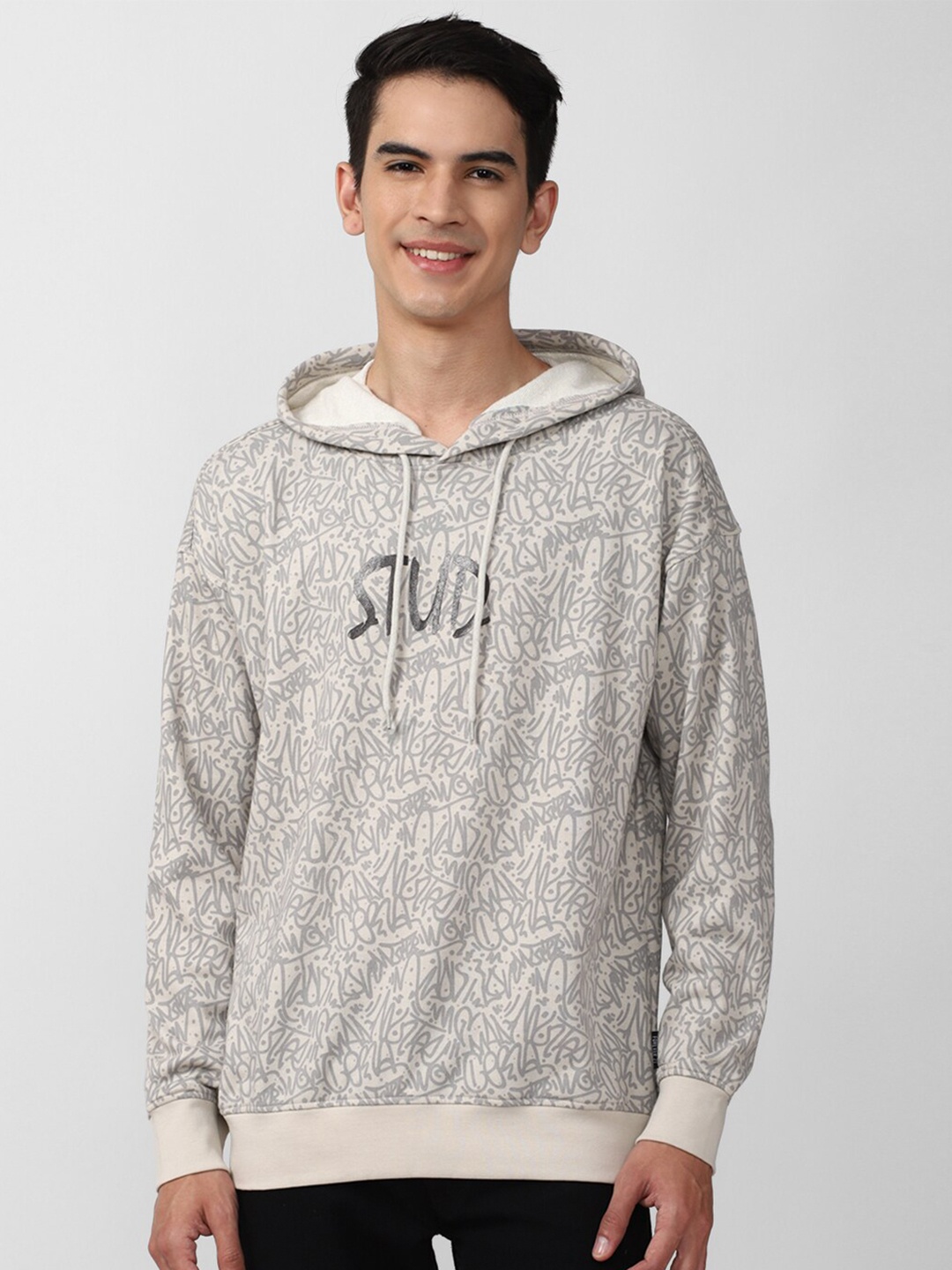 

FOREVER 21 Men Grey Printed Sweatshirt