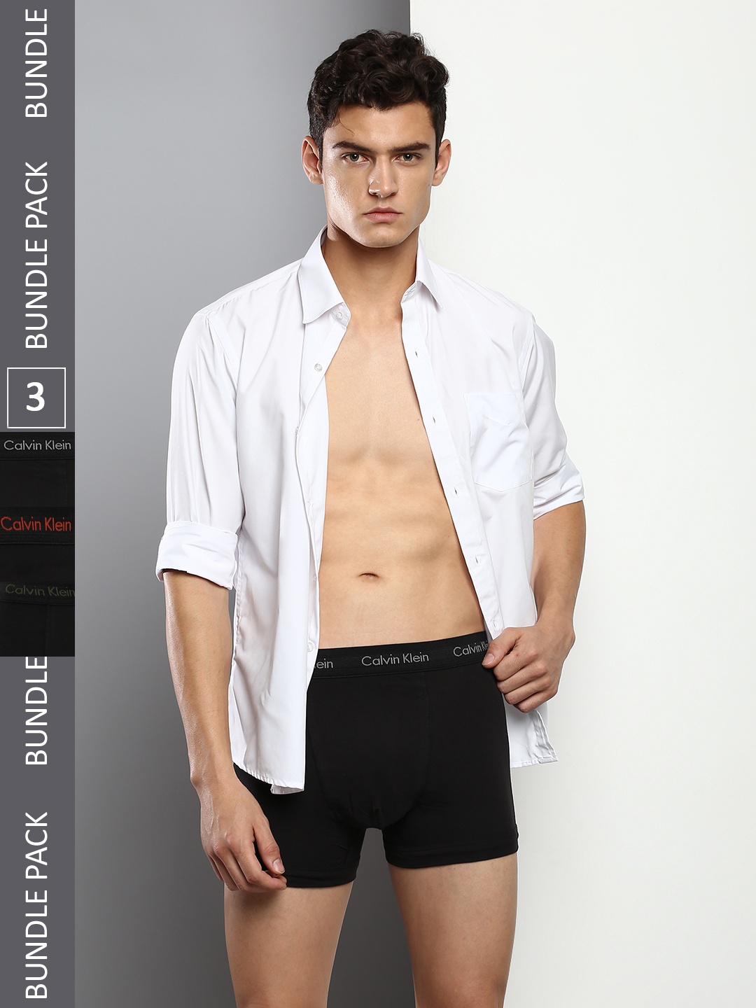 

Calvin Klein Underwear Men Pack of 3 Black Solid Trunks U26626GN