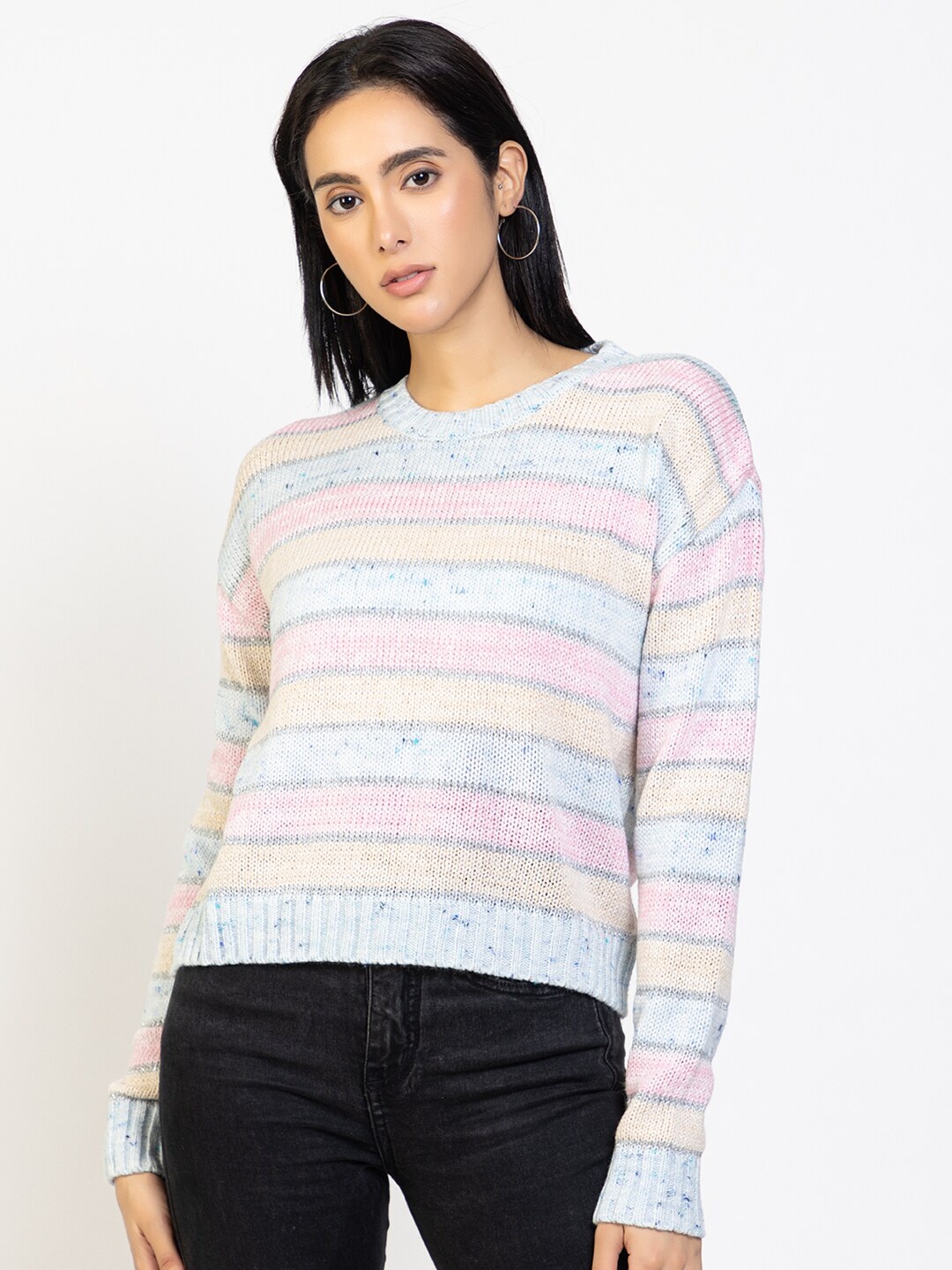 

Species Women Pink & Blue Striped Pullover