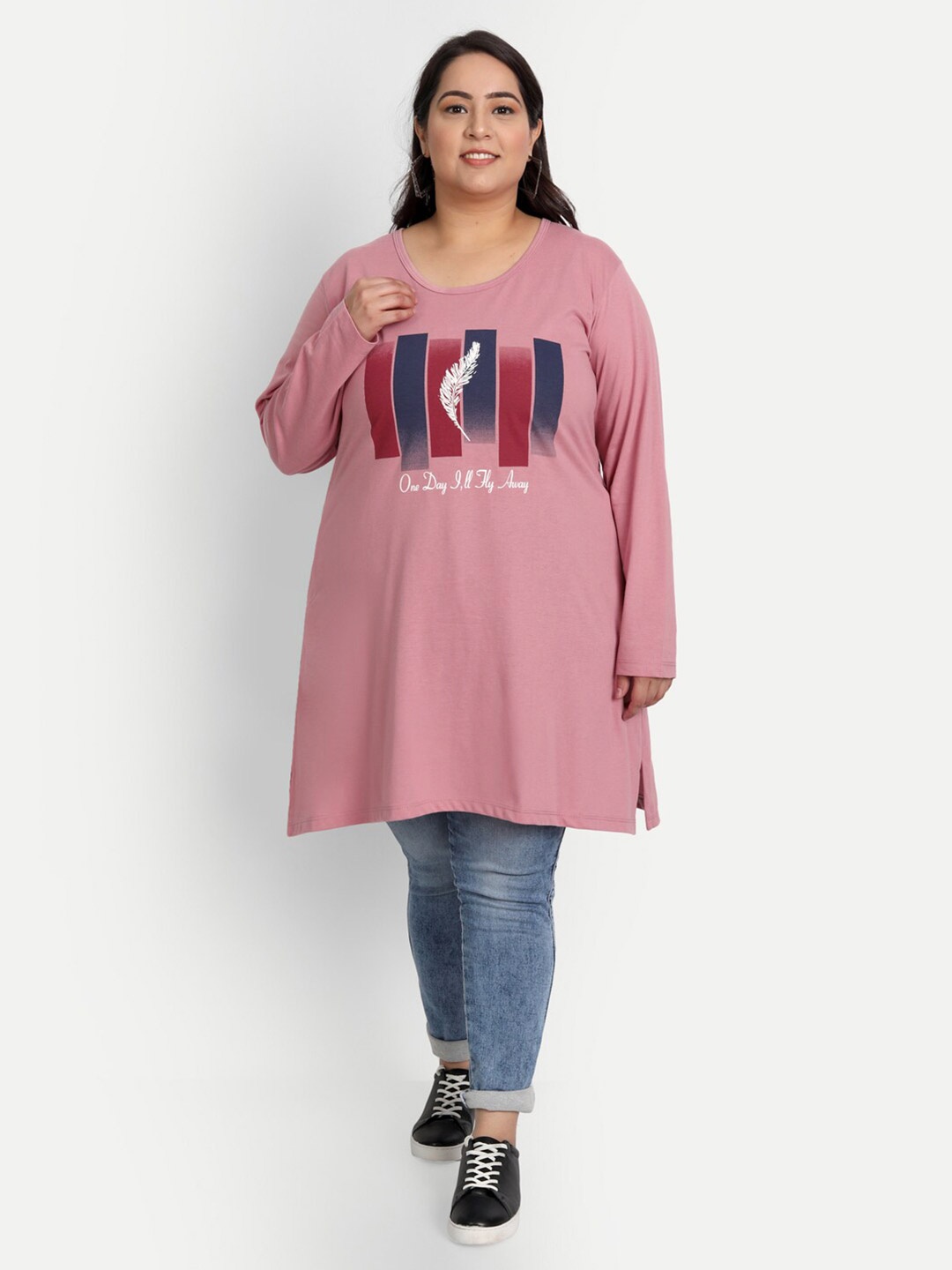 

CUPID Women Mauve Print Longline Top