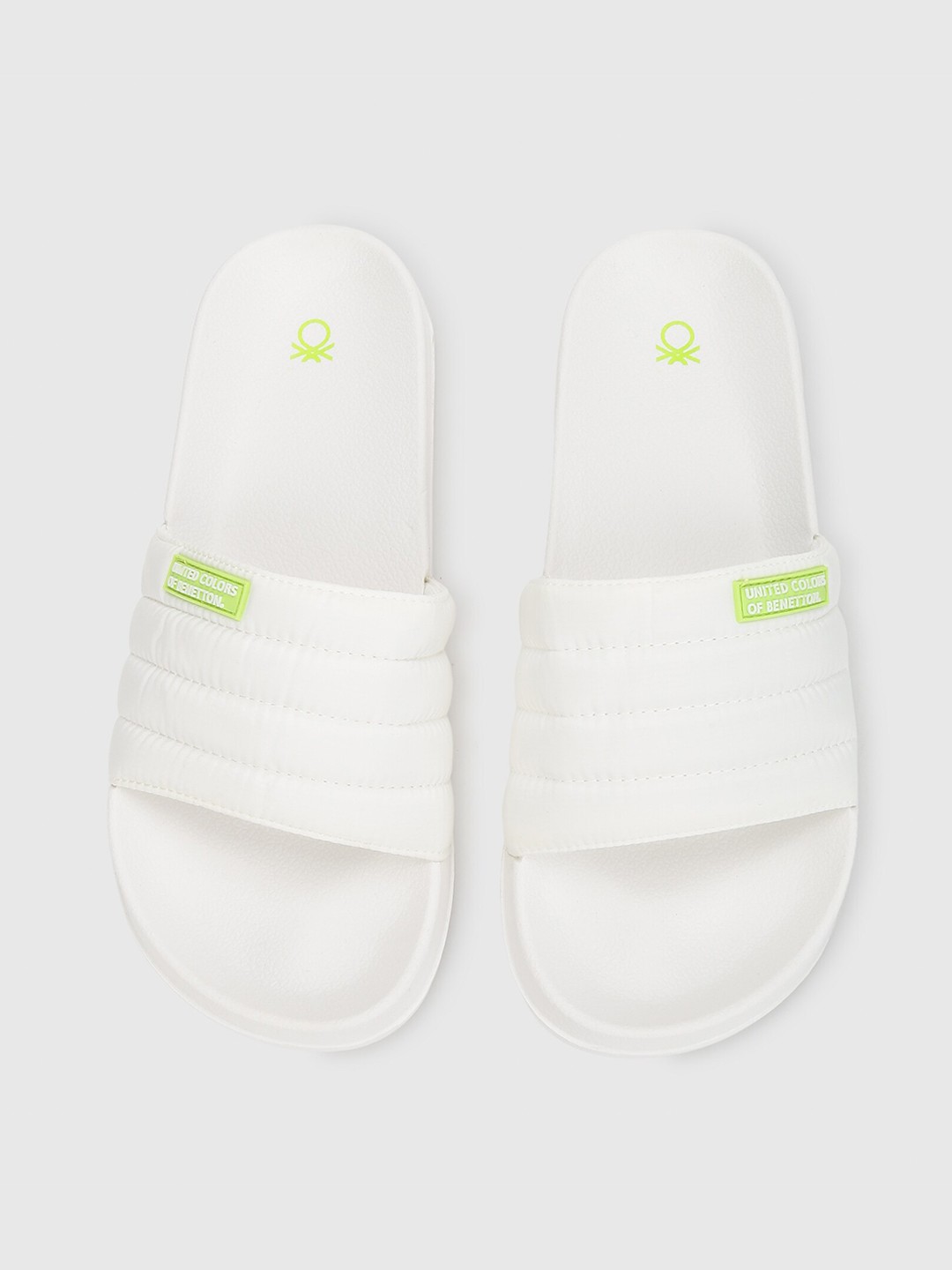

United Colors of Benetton Men White Solid Sliders