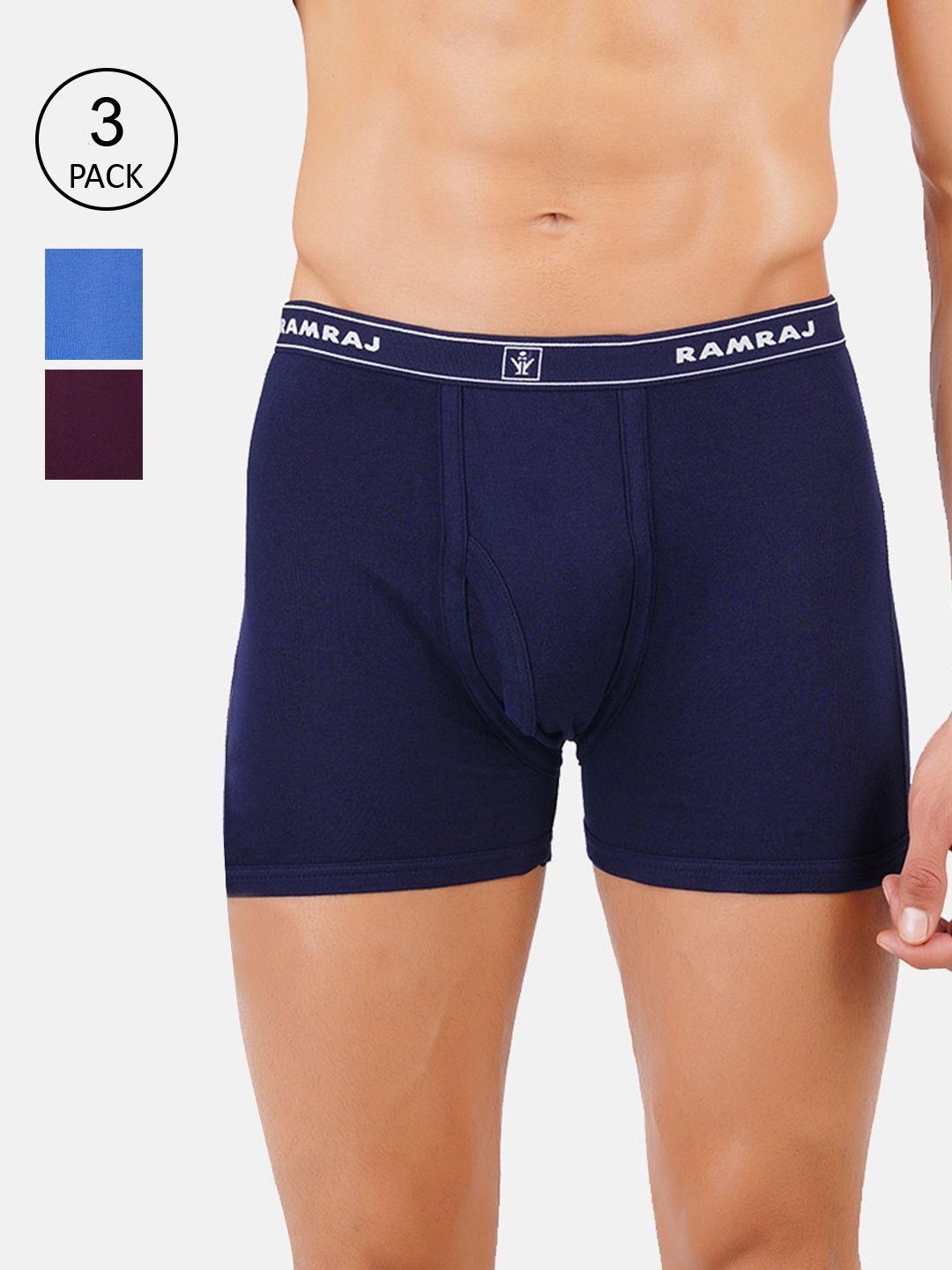 

Ramraj Men Pack Of 3 Assorted Cotton Trunk
