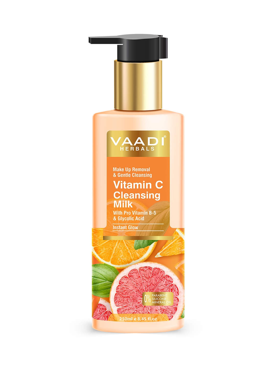 

Vaadi Herbals Vitamin C Cleansing Milk For Make Up Removal & Gentle Cleansing - 250 ml, Orange