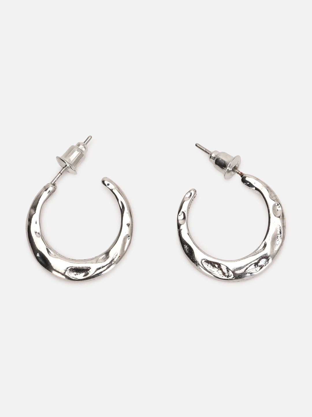 

FOREVER 21 Women Silver-Toned Contemporary Half Hoop Earrings